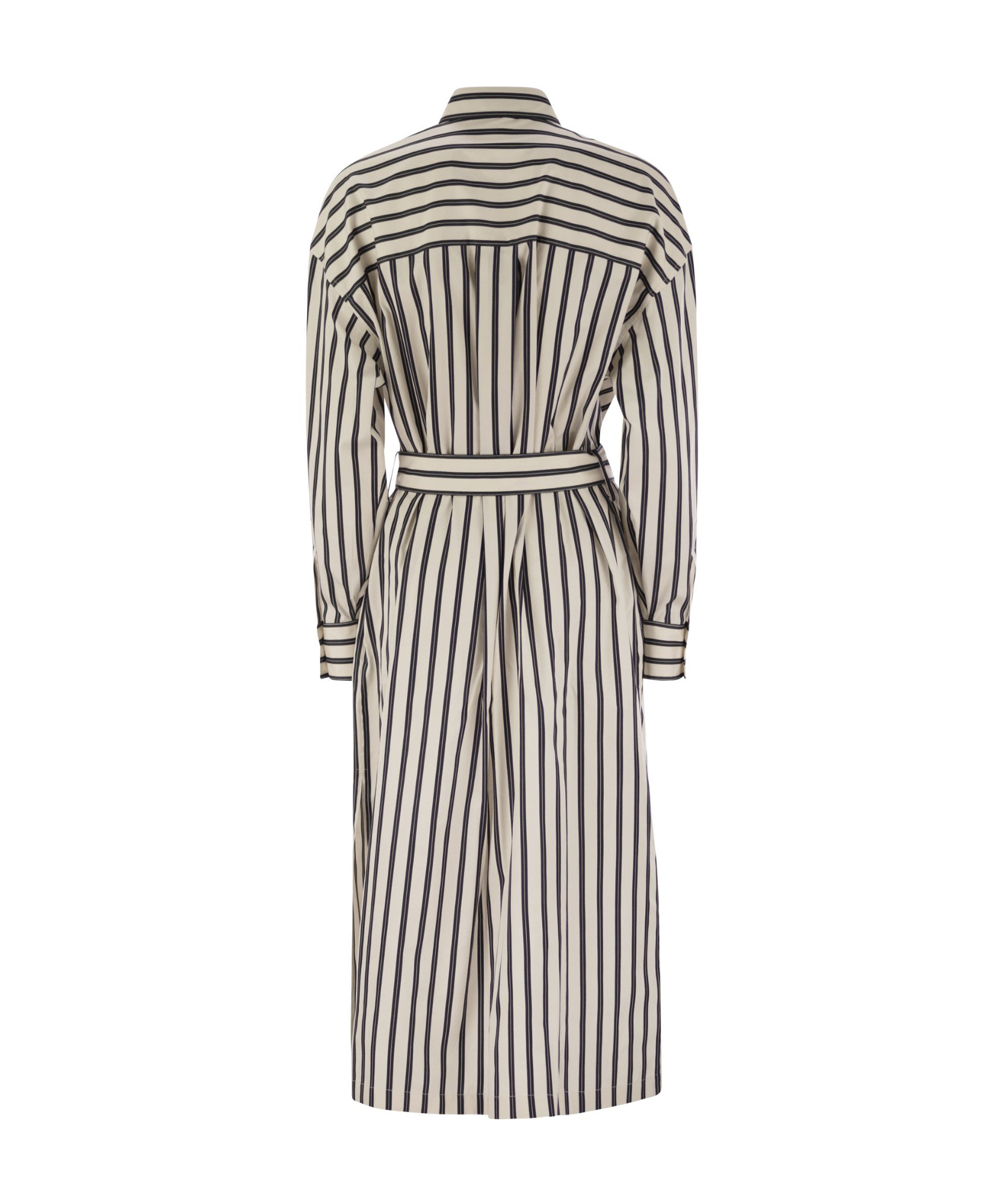 Brunello Cucinelli Women's Striped Midi Dress In Nude