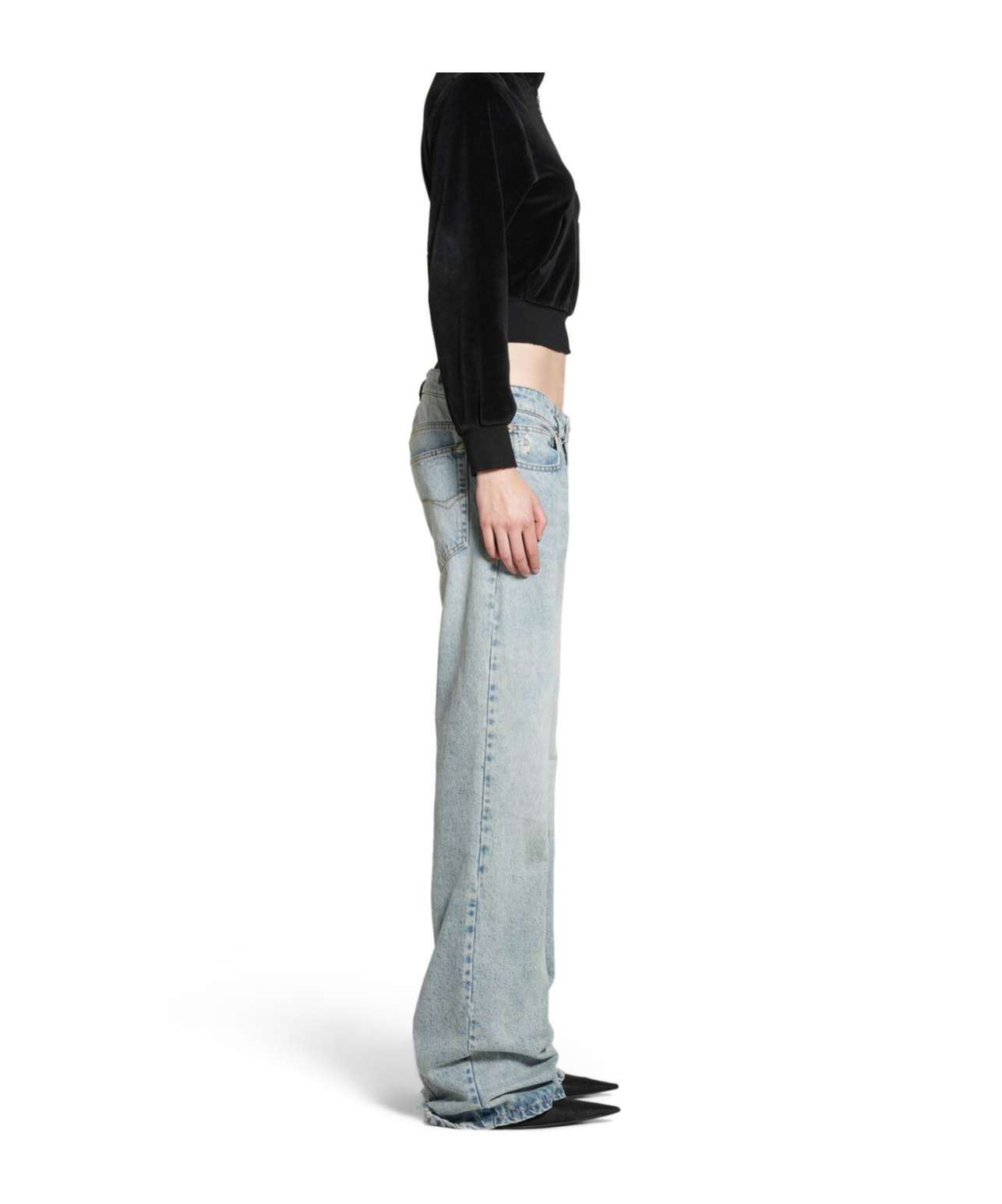 Balenciaga Low-waist Straight Jeans In Gray