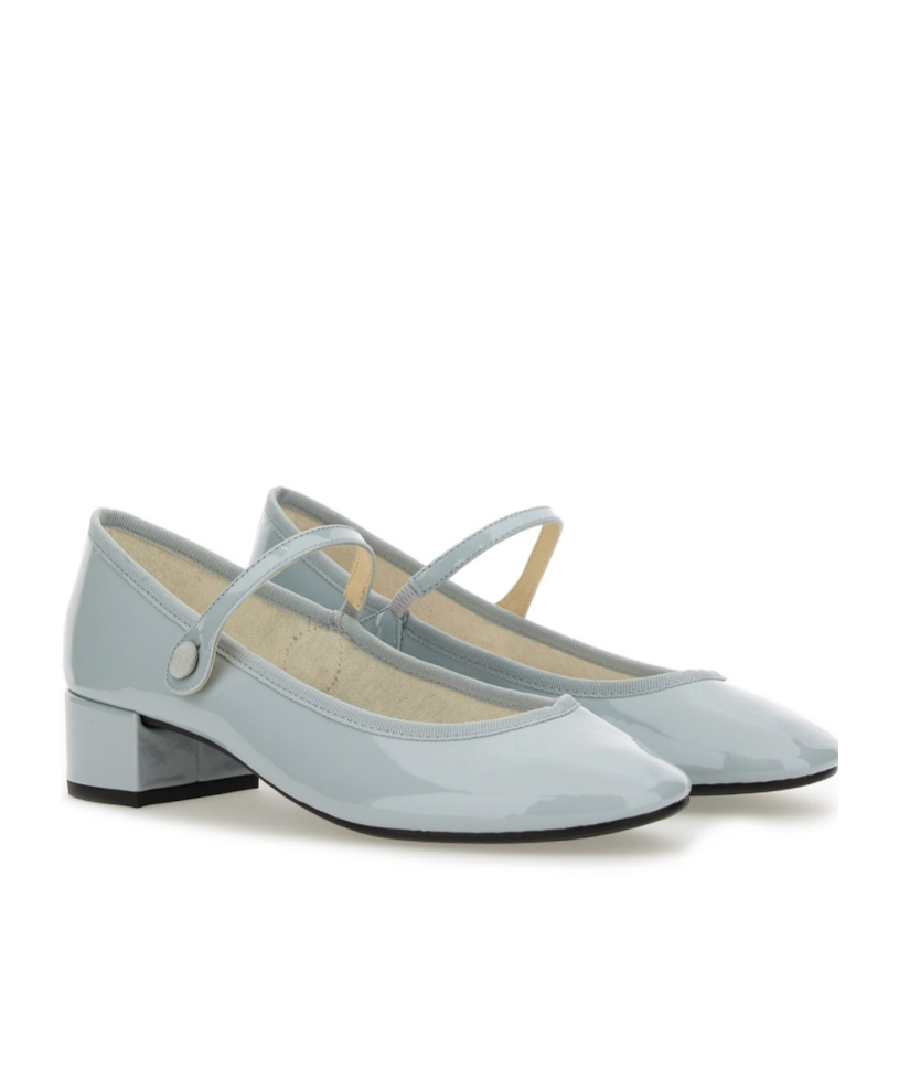 Repetto 30mm Rose Patent Pumps In Green