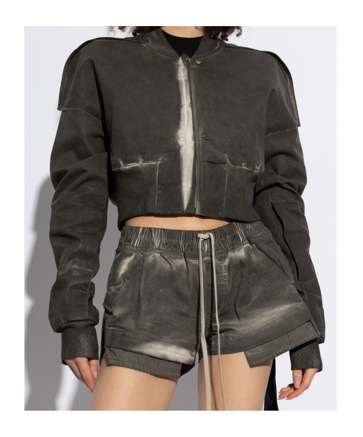 Rick Owens Drkshdw Bleach-wash Jacket In Black