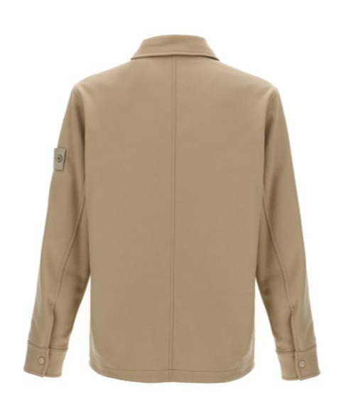 Stone Island Compass Shirt Jacket In Nude