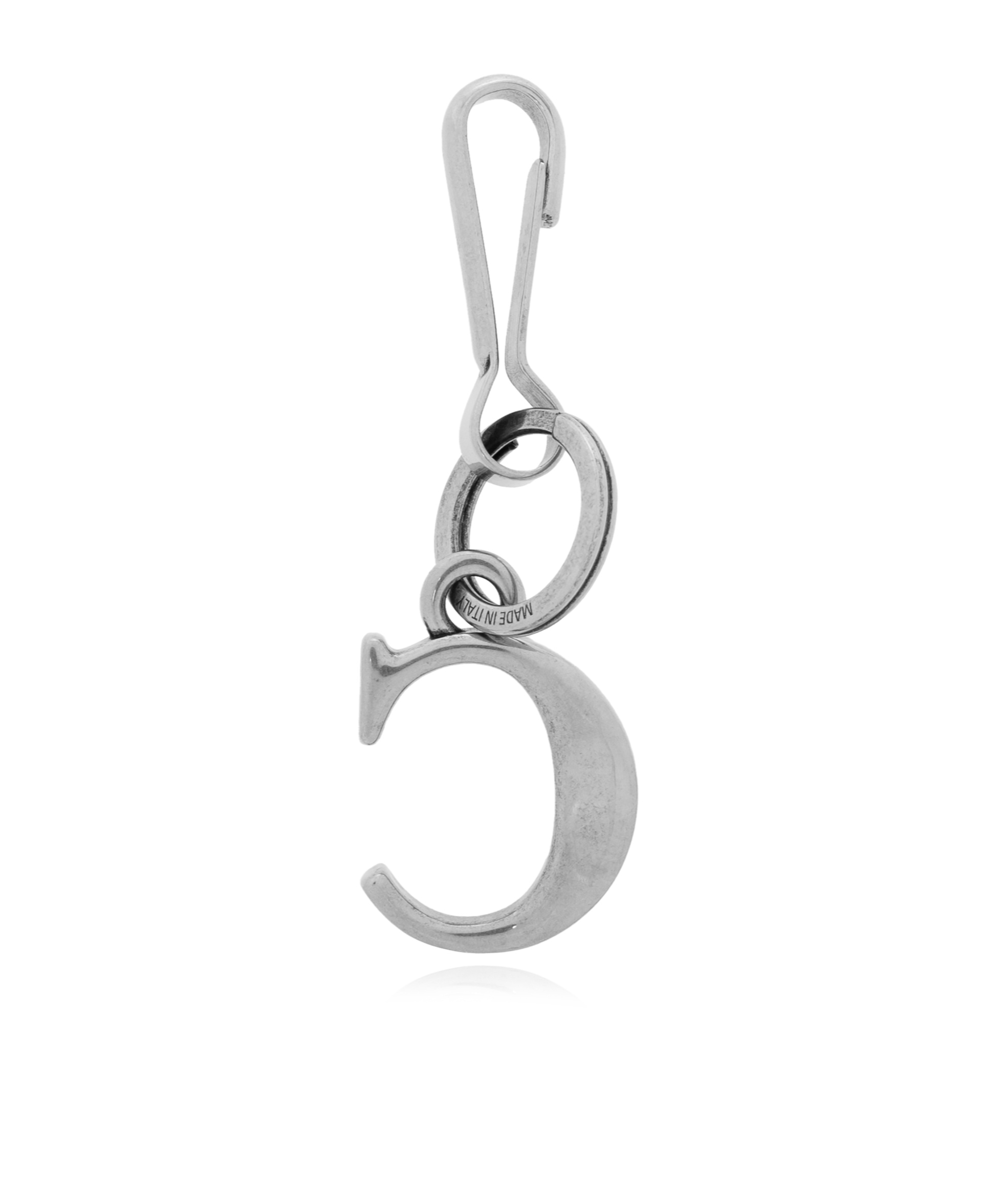 Balenciaga Letter-charm Keyring In Gray