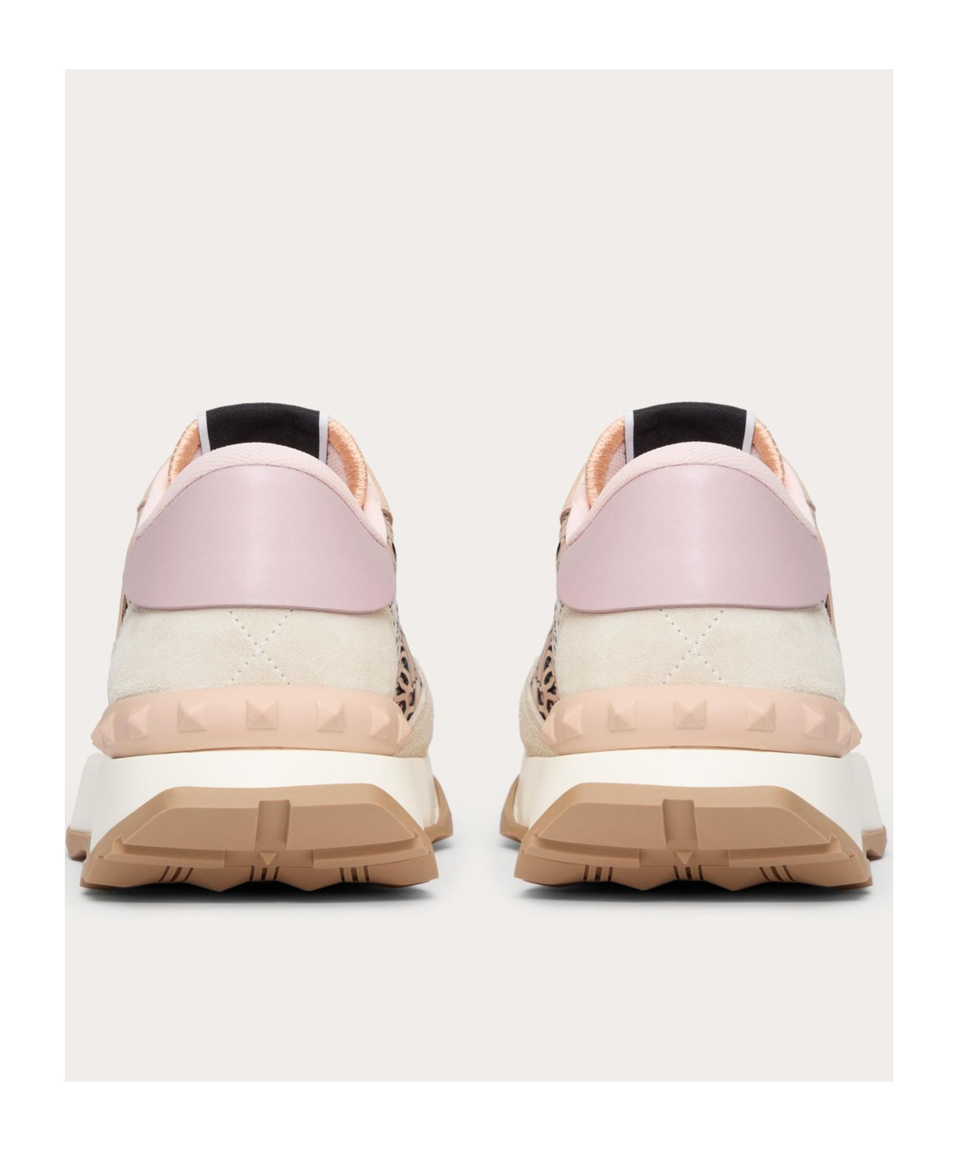 Valentino Garavani Rockstud Lace-up Sneakers In Nude
