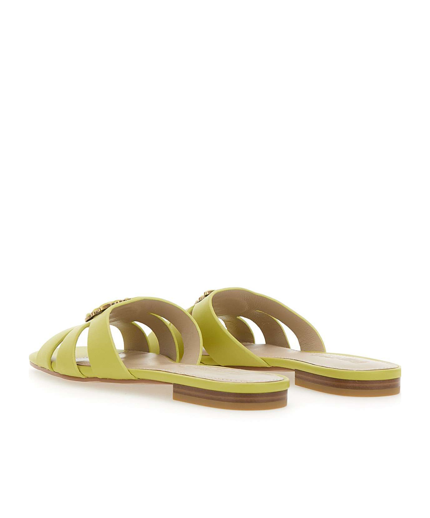 Shop Pinko Love Birds-motif Sandals In Green