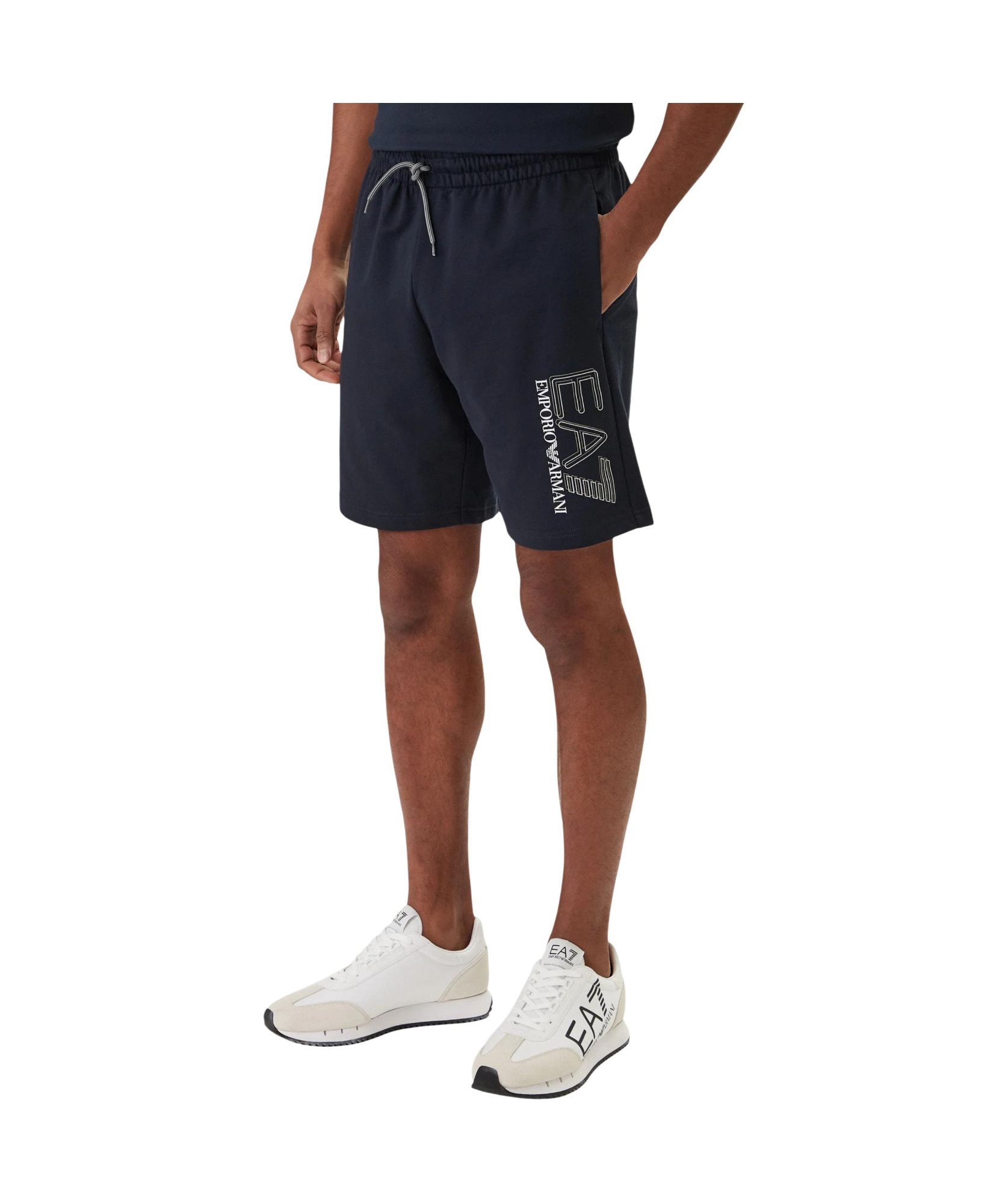 Ea7 Wide-leg Shorts In Black