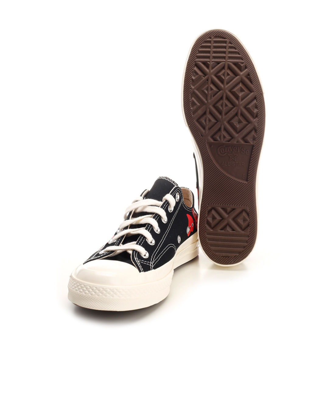 Comme Des Garçons Play X Converse Lace-up Low-cut Skate Shoes In White