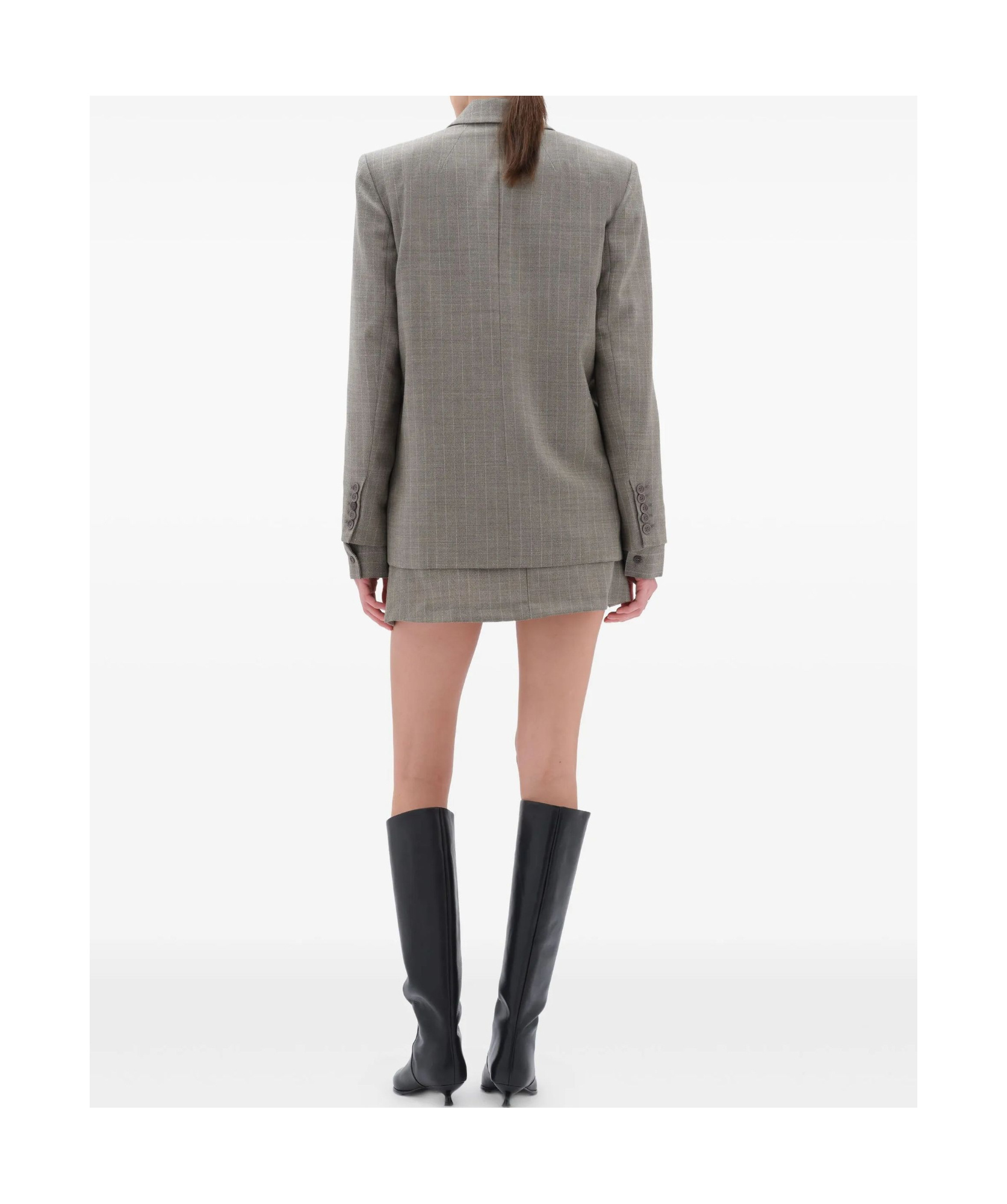 Remain Birger Christensen Single-breasted Long-sleeved Blazer In Gray