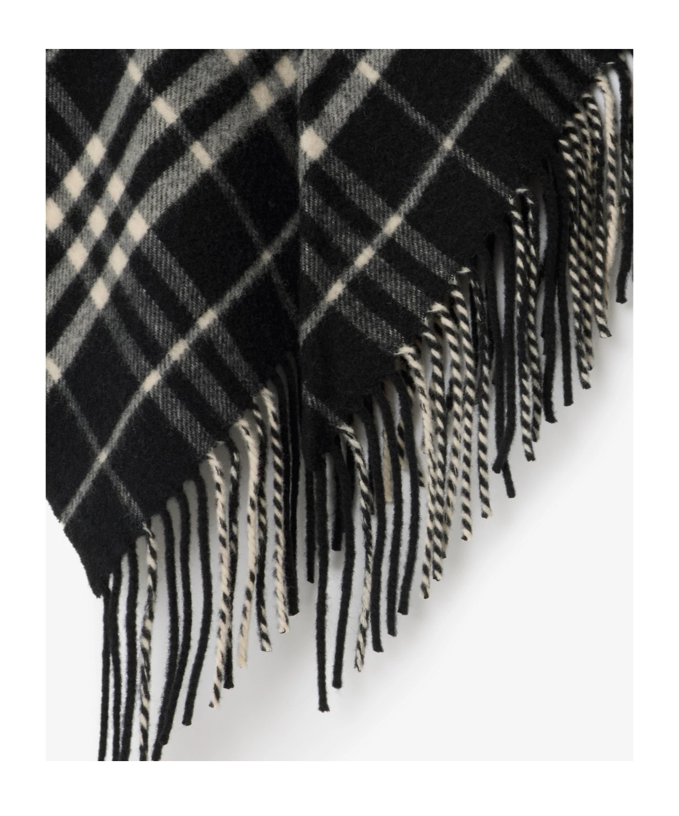 Burberry Checked Scarf In Black