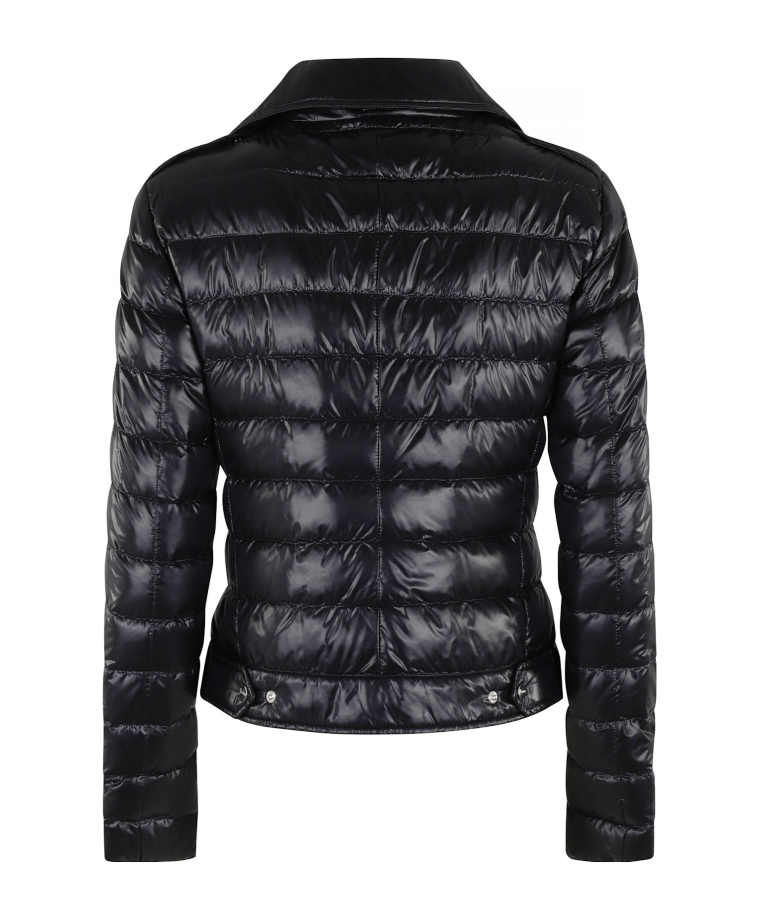 Herno Lightweight Biker Jacket With Diagonal Zip Closure In Black