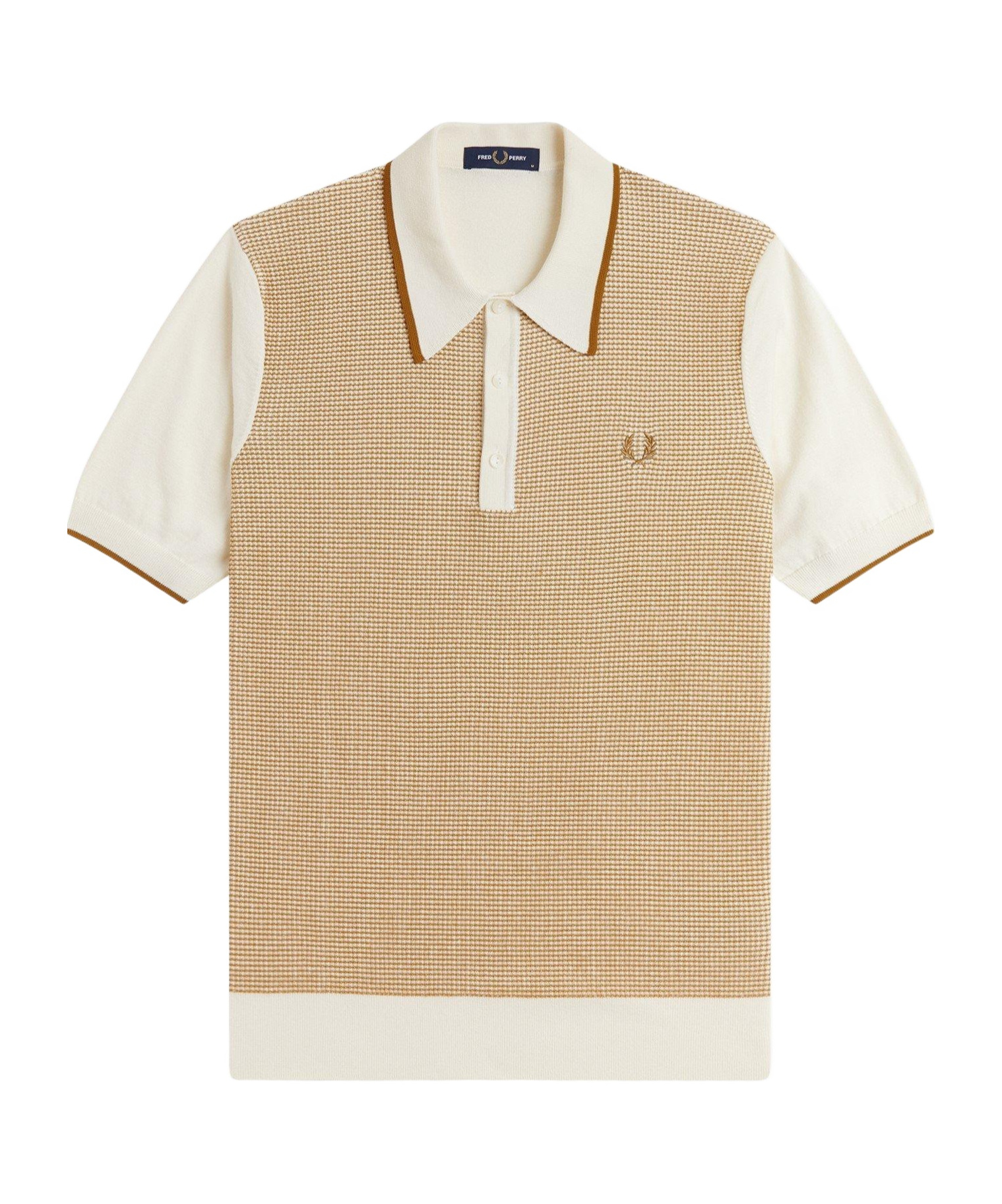 Fred Perry Short-sleeved Knitted Polo In Nude