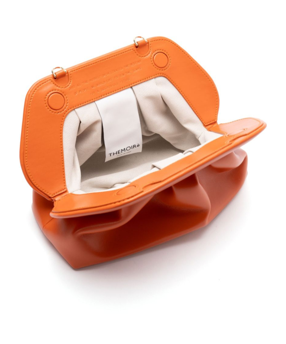 Themoirè Tia Vegan Fabric Clutch Bag In Orange