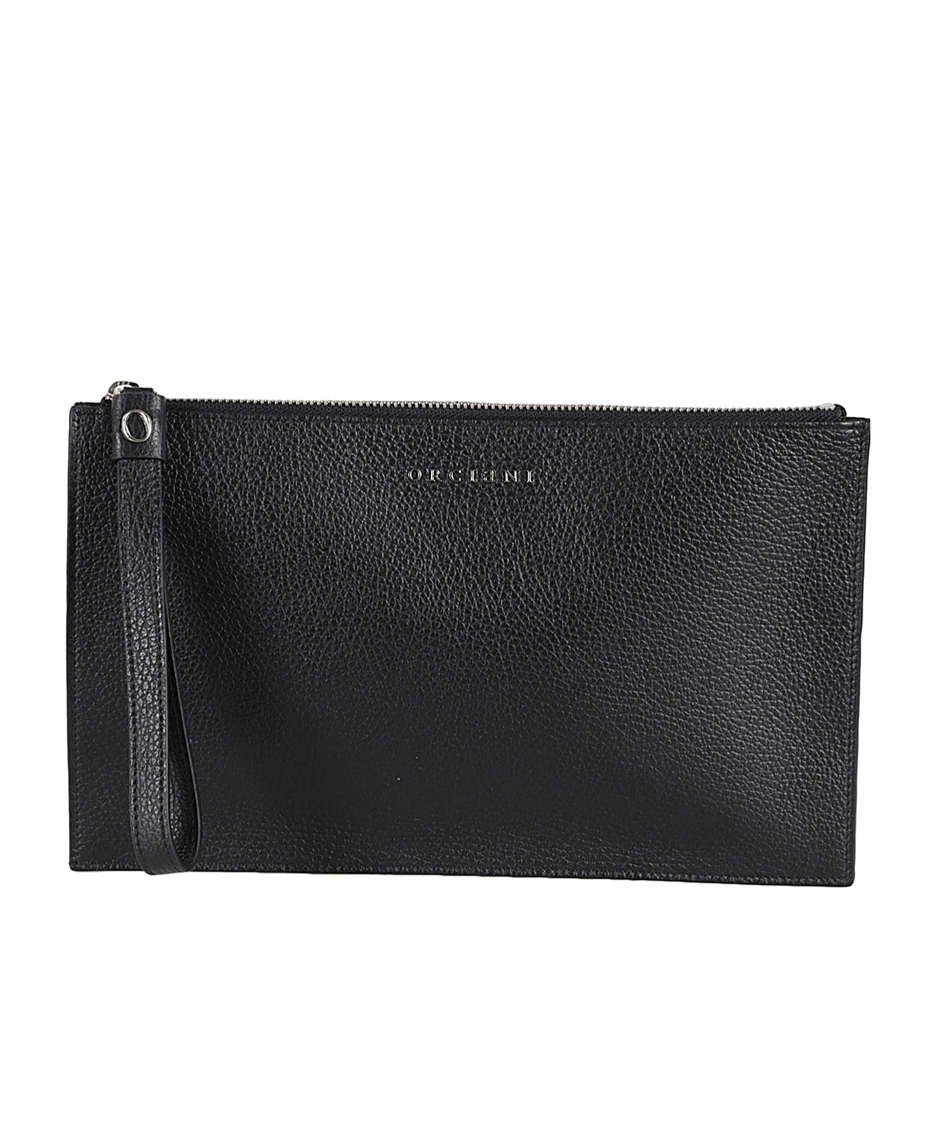 ORCIANI ORCIANI LOGO LETTERING ZIPPED CLUTCH BAG
