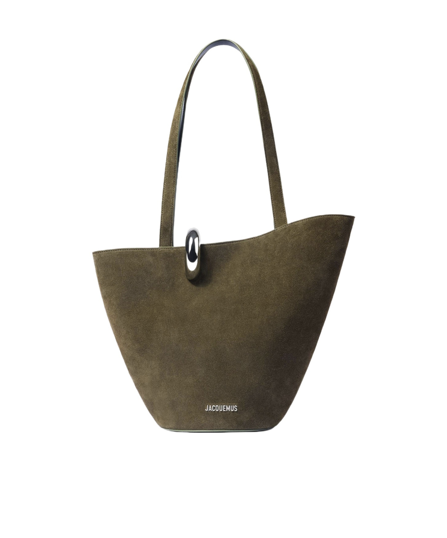 Jacquemus Womens Khaki The Bambola Small Suede Top Handle Bag In Green