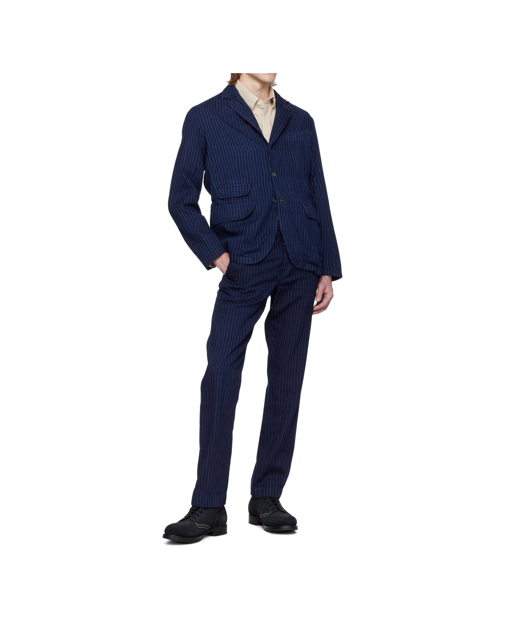Rrl Printed Hamilton Trousers In Navy Blue