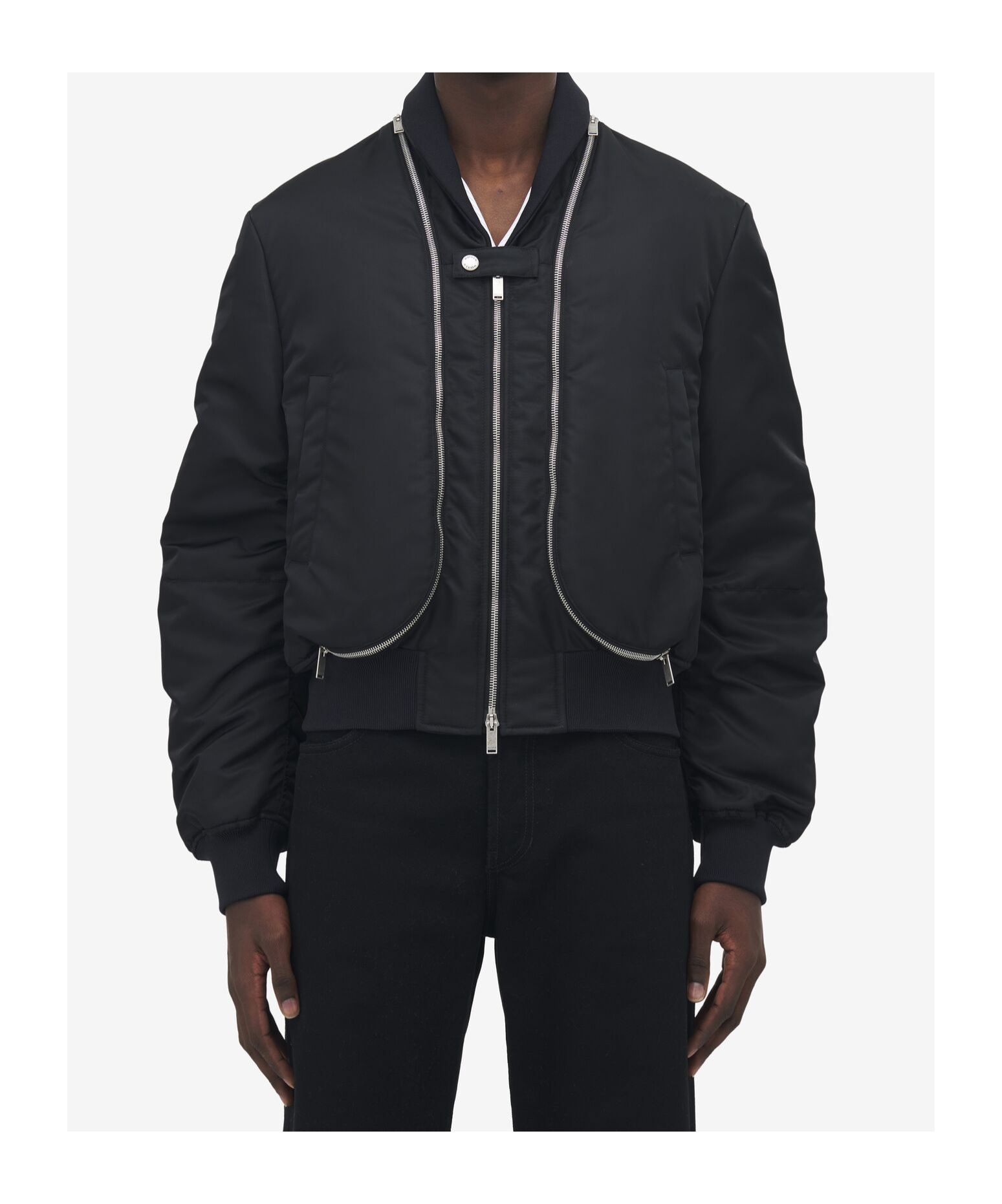Alexander Mcqueen Mcqueen Technical Crop Bomber Jacket In Black