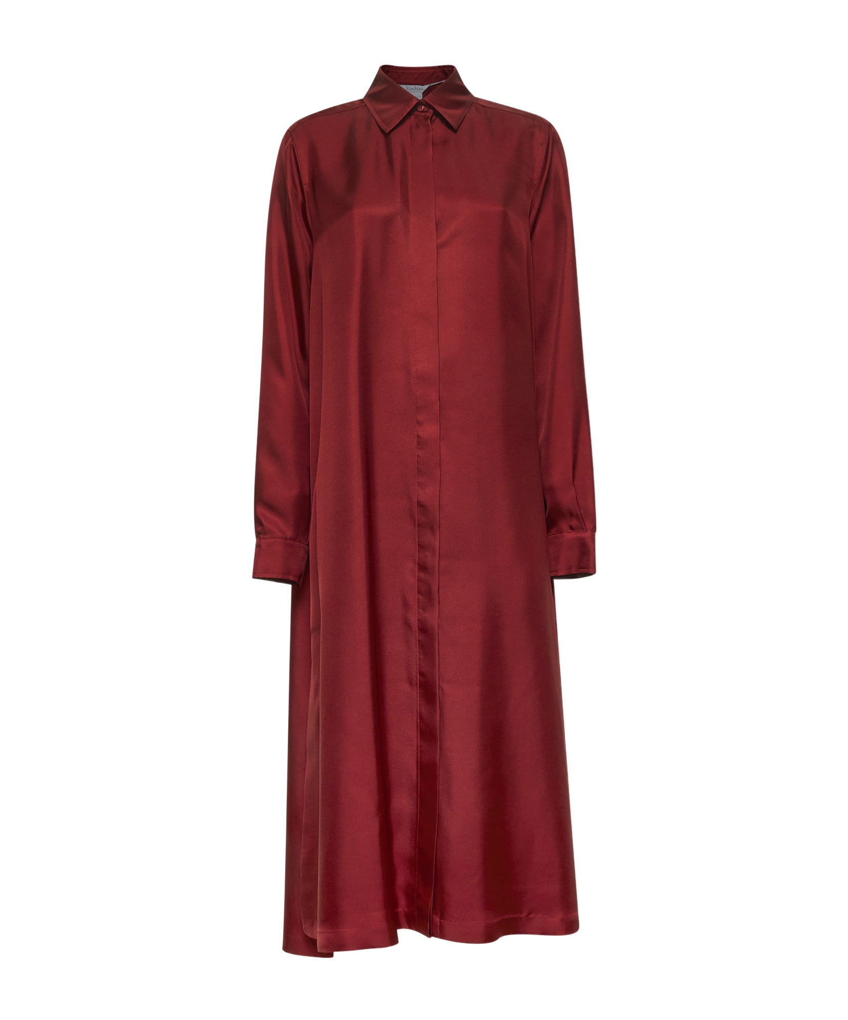 Max Mara Women Red Crusca Silk Shirt Dress In Red