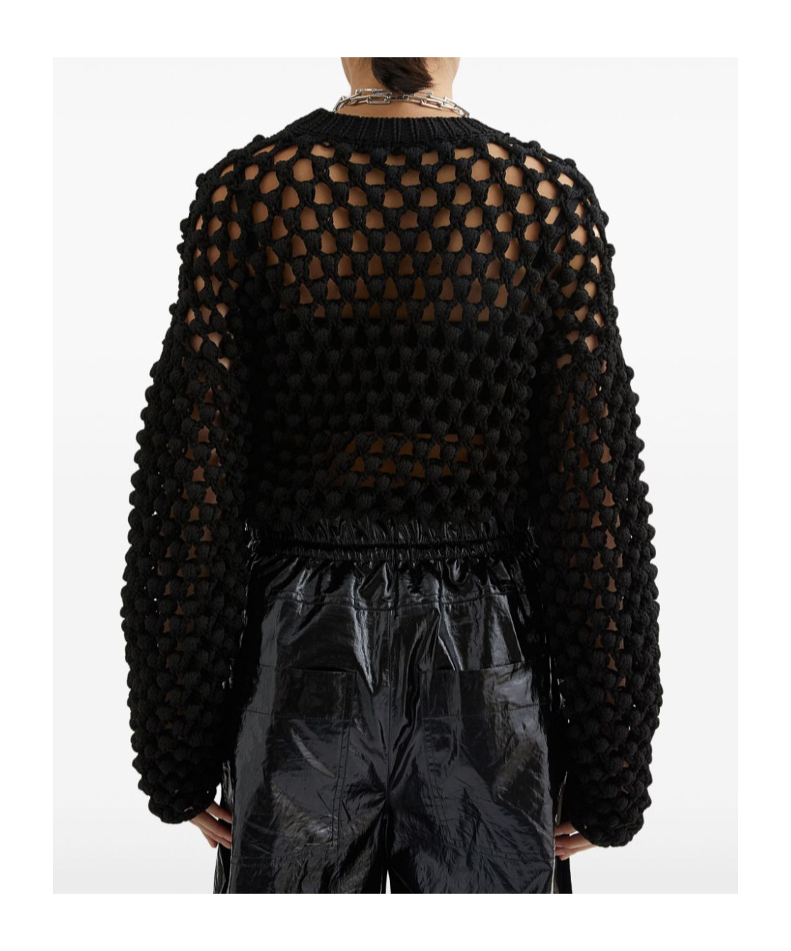 Jil Sander Open Knit Sweater In Black