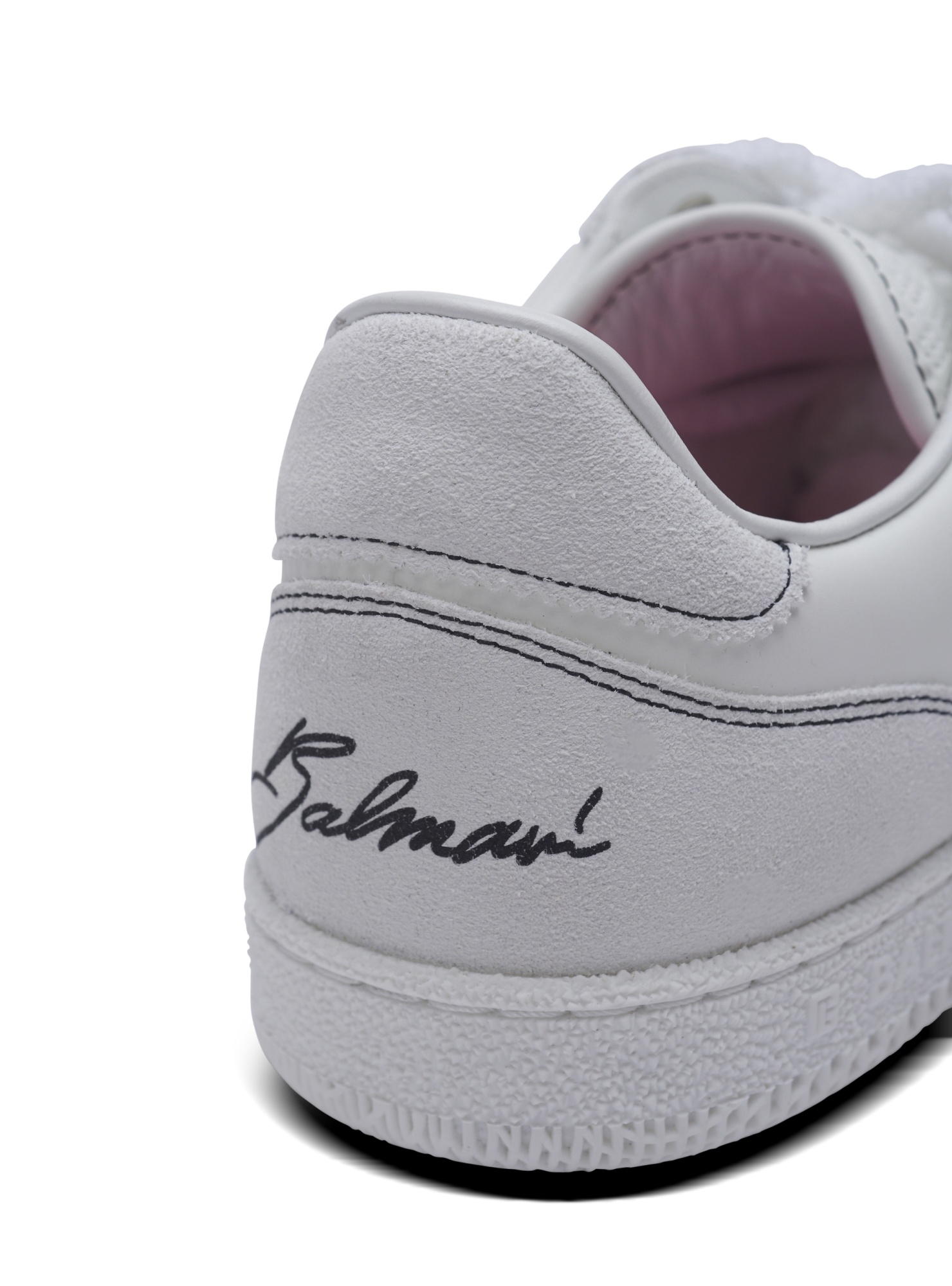 BALMAIN BALMAIN SWAN TRAINERS IN CALFSKIN AND SUEDE