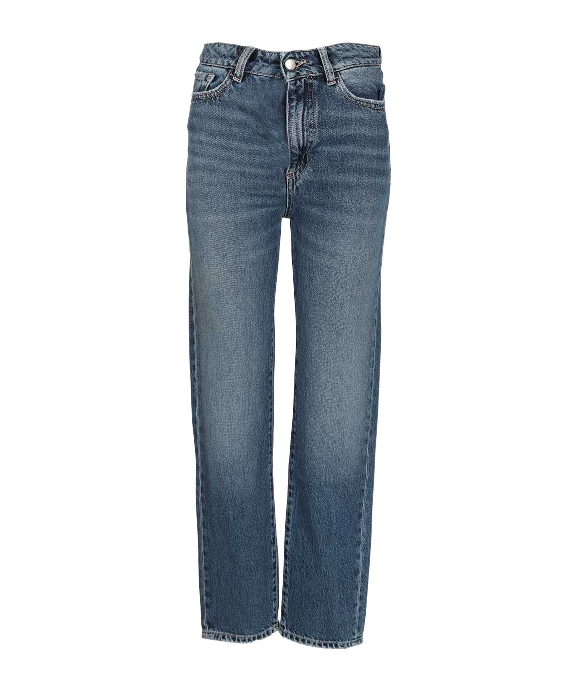 Icon Denim Denim Trousers With Belt Loops In Brown