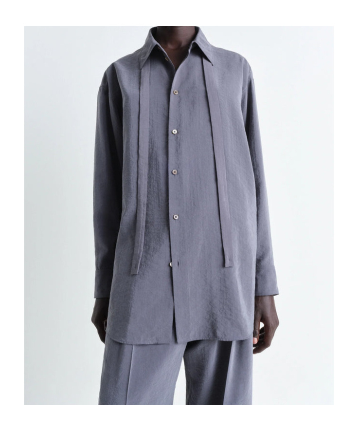 Lemaire Detachable Tie Shirt In Gray