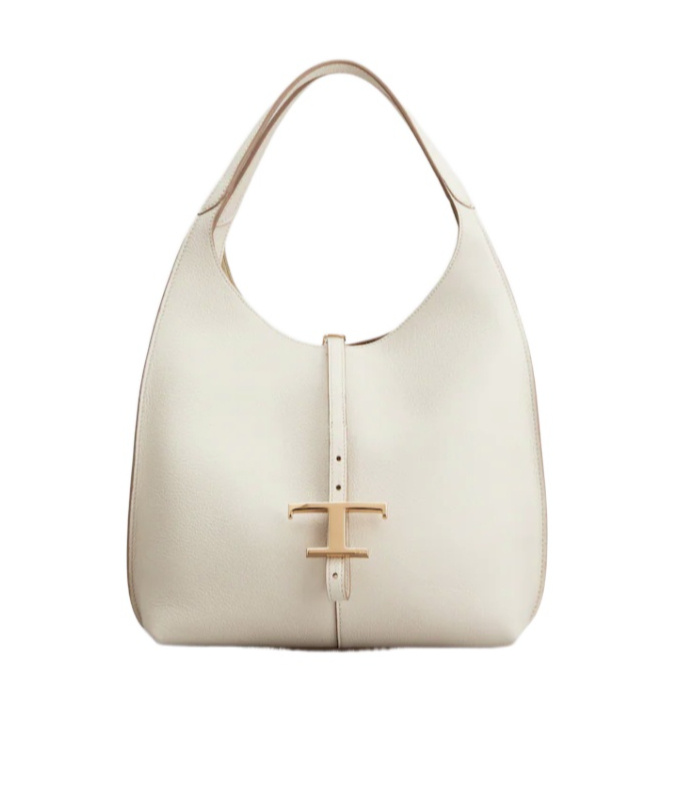 Tod's T Timeless Leather Small Shoulder Bag In White