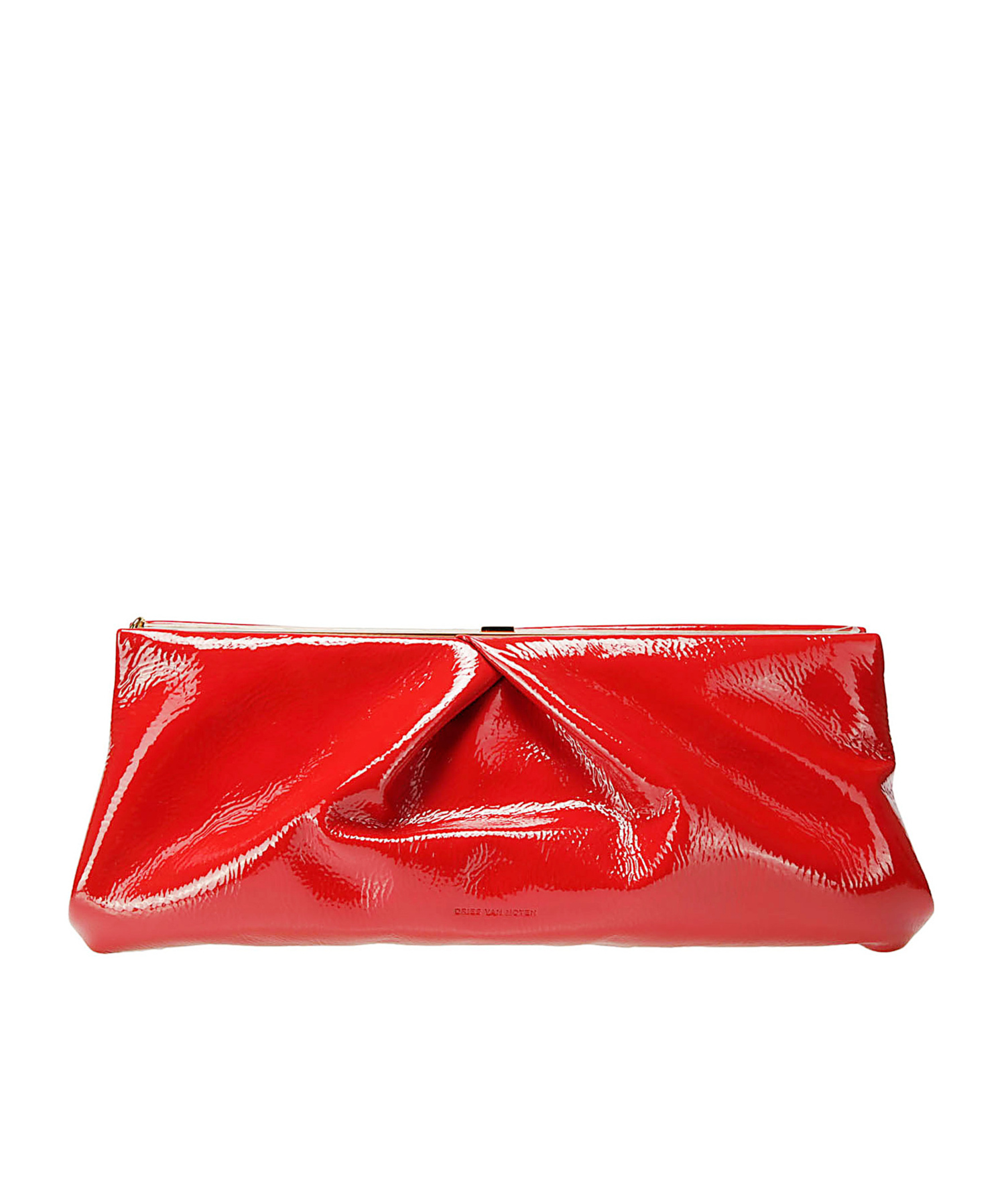 Dries Van Noten Large Clutch Bag In Painted Leather In Red