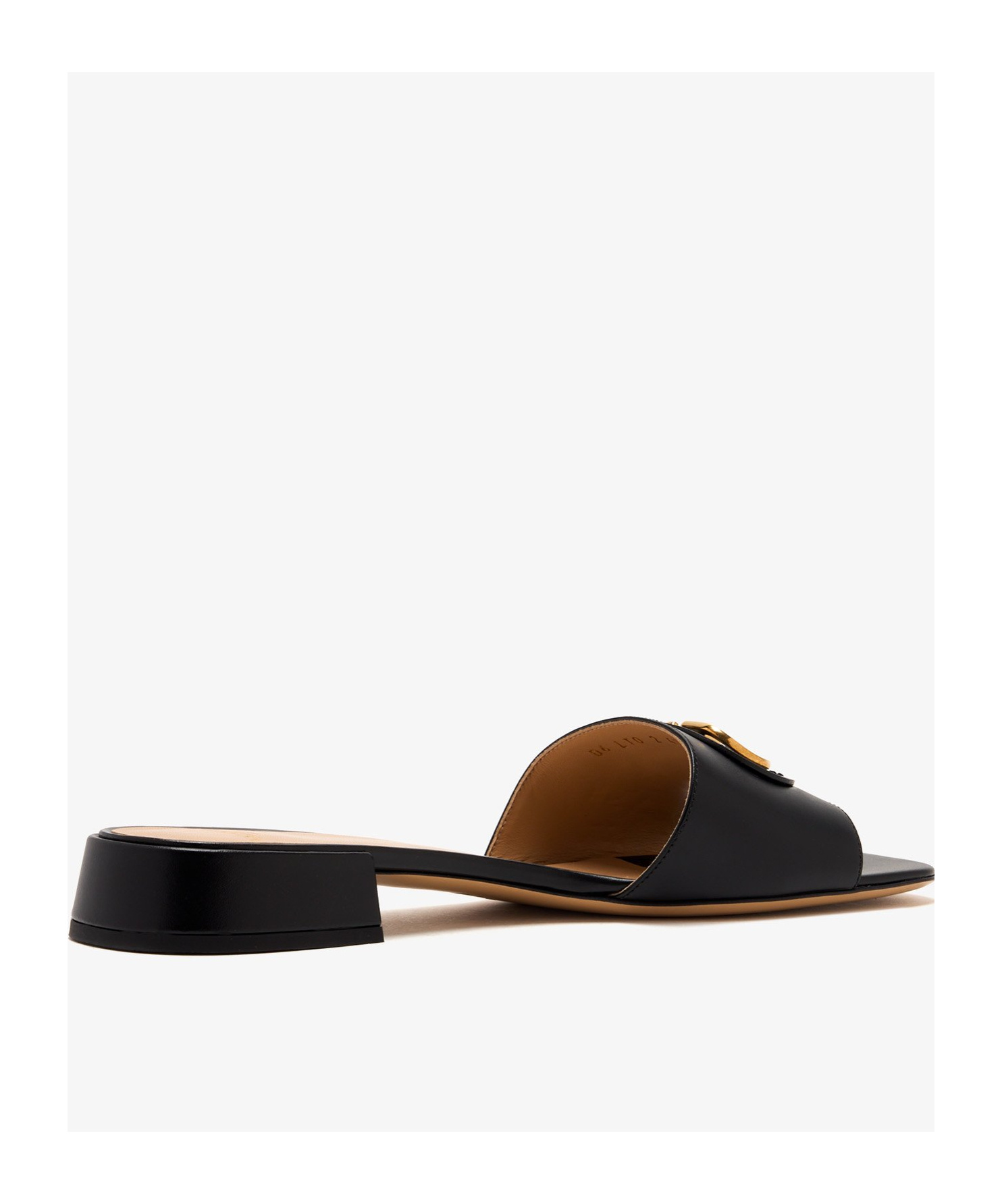 Valentino Vlogo Signature Leather Slides In Black