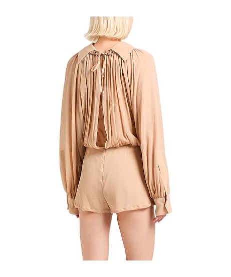 Marni Plain Colour Playsuits In Nude