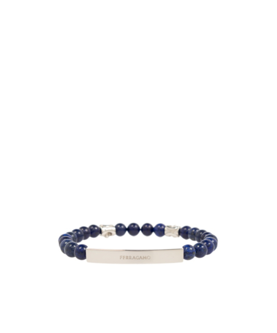 Ferragamo Logo Engraving Bracelet In Blue