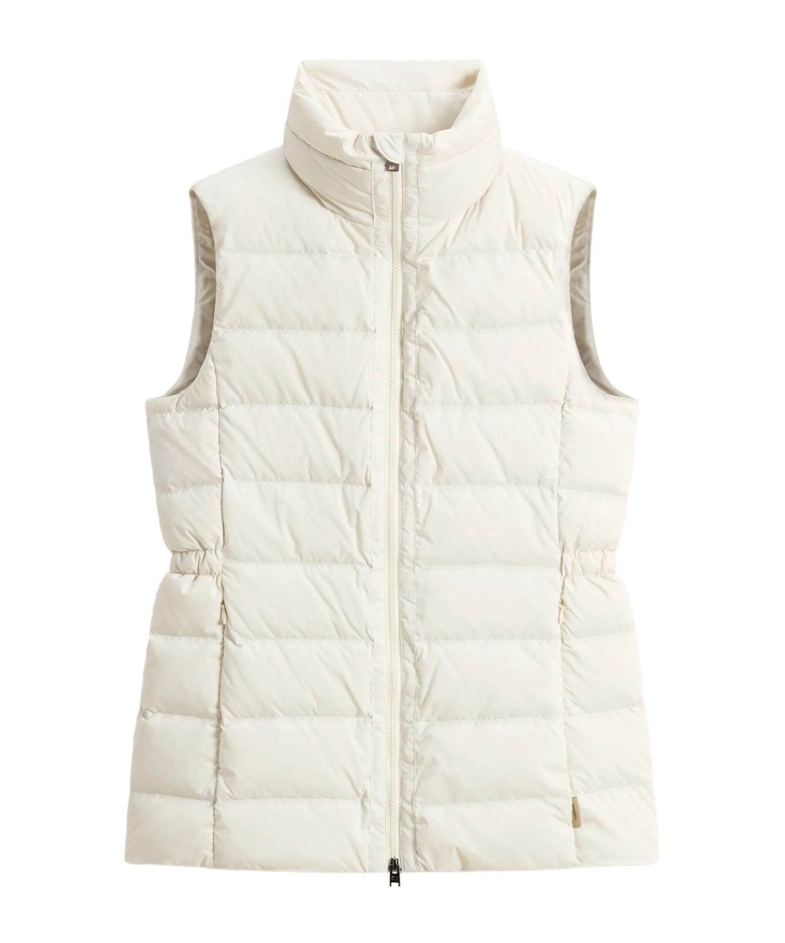 Woolrich Microfiber Padded Vest High Collar In White