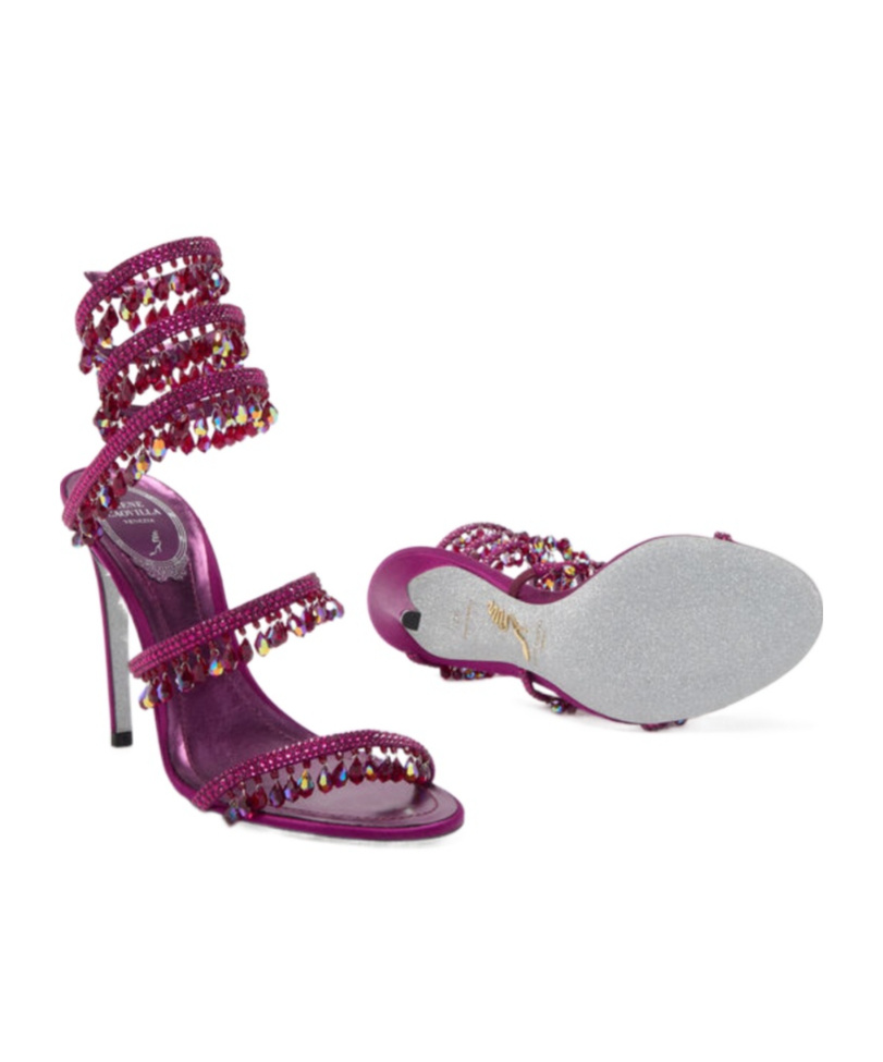 René Caovilla 105mm Chandelier Sandals In Pink