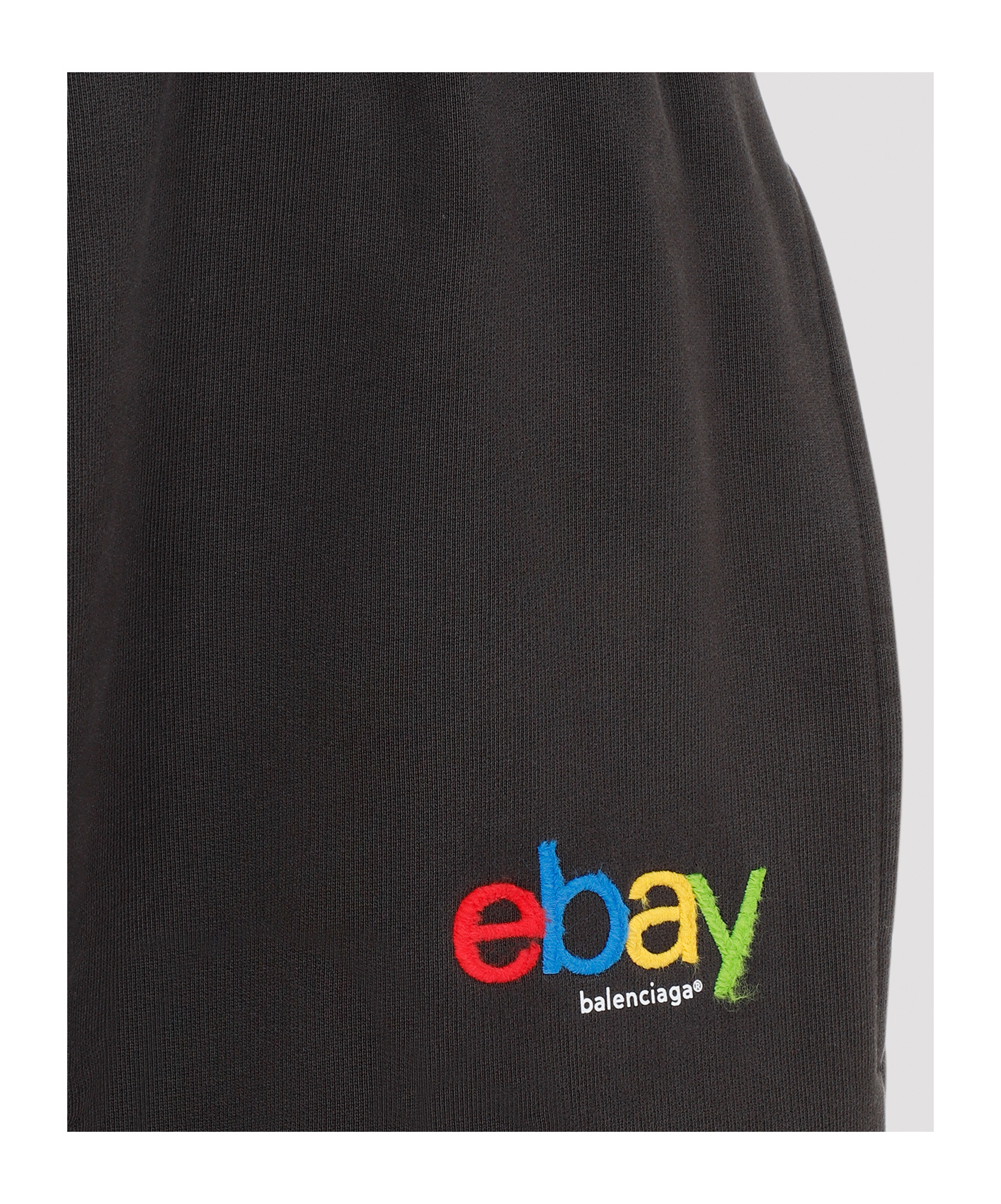 Balenciaga Straight-leg Logo-embroidered Cotton-jersey Sweatpants In Black