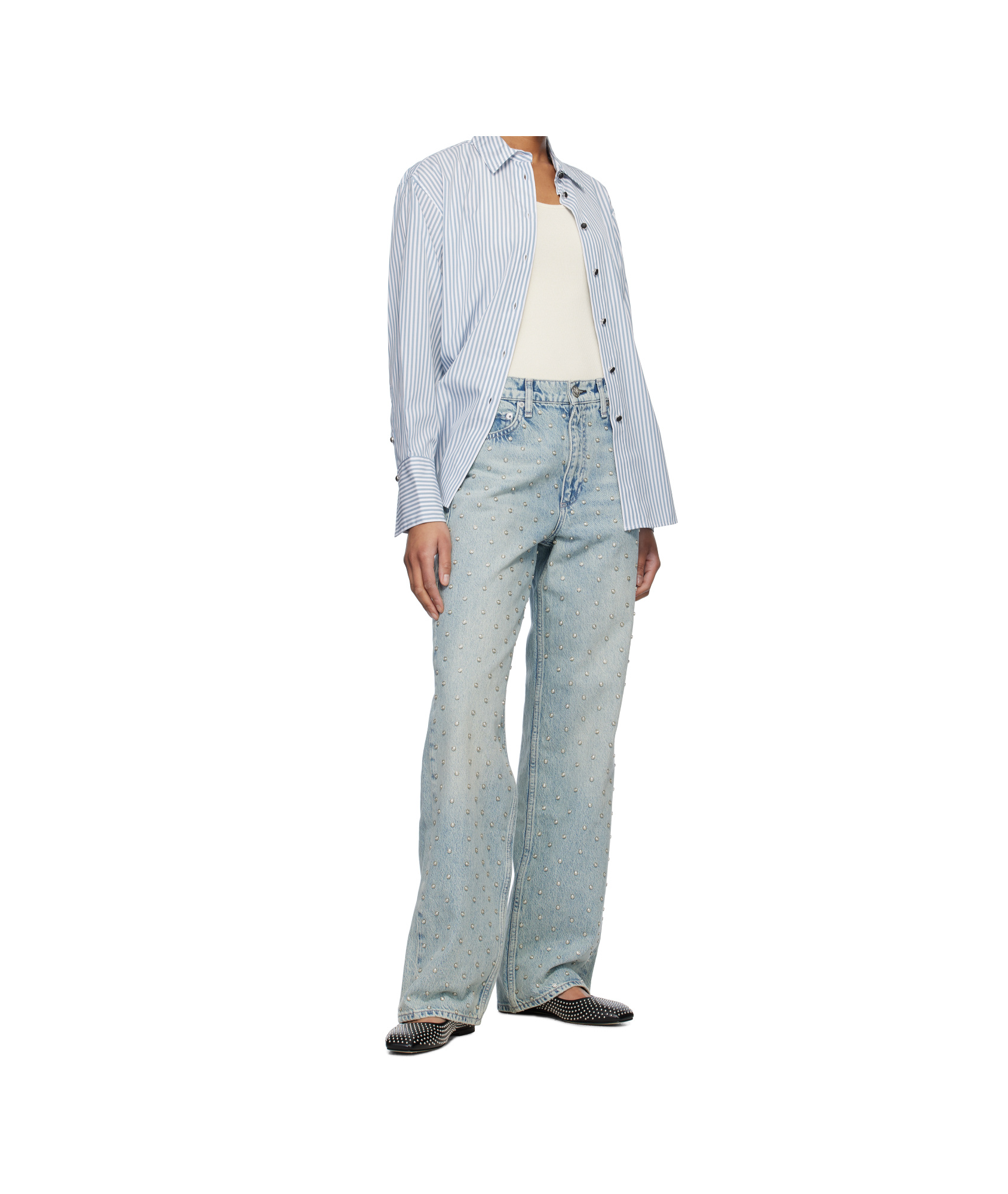 Rag & Bone Jeans With Belt Loops In Gray
