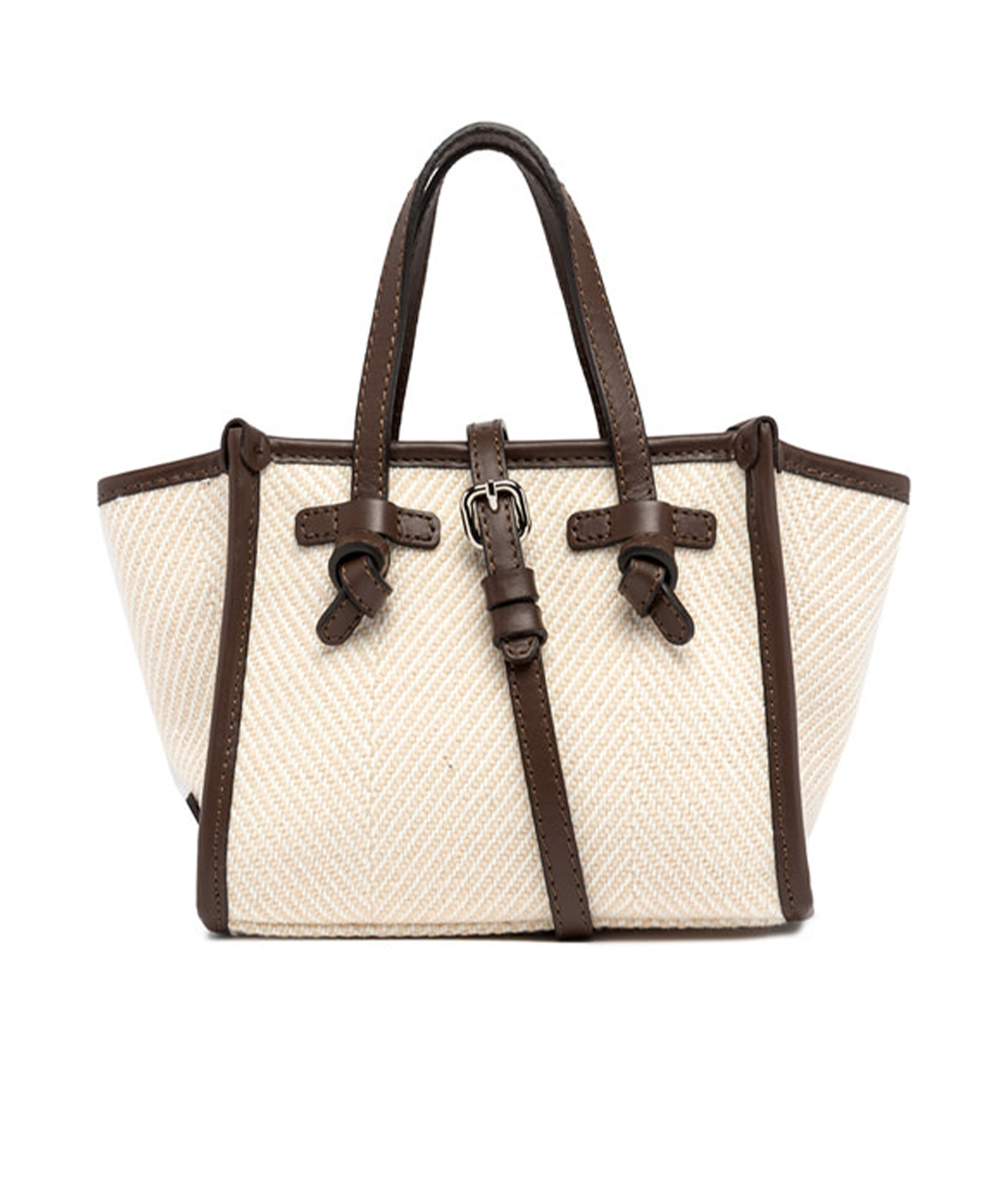 Gianni Chiarini Herringbone Tote Shoulder Bag In White
