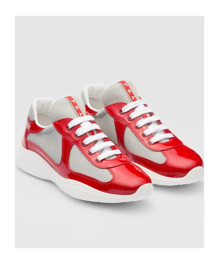 Prada Logo Details Sneakers In Red