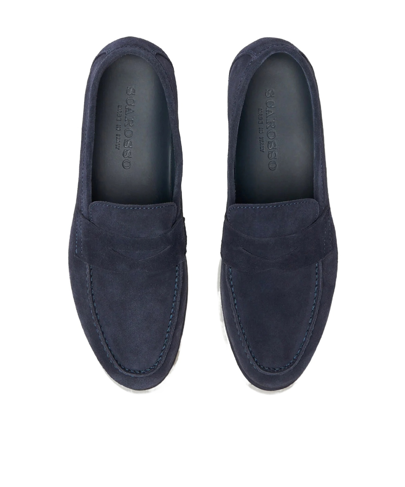 Scarosso Luciana Almond Toe Loafers In Blue