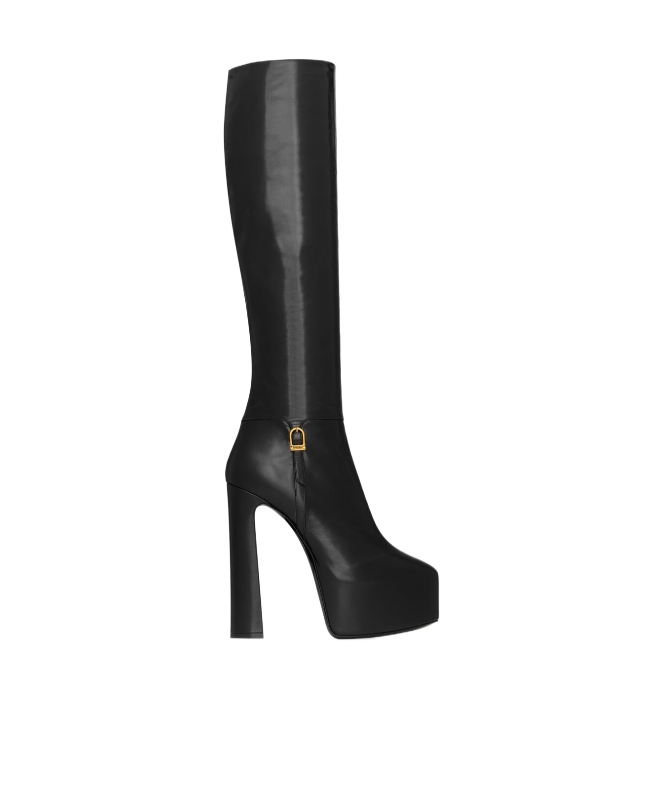 Saint Laurent Nico Platform Boots In Smooth Leather In Black