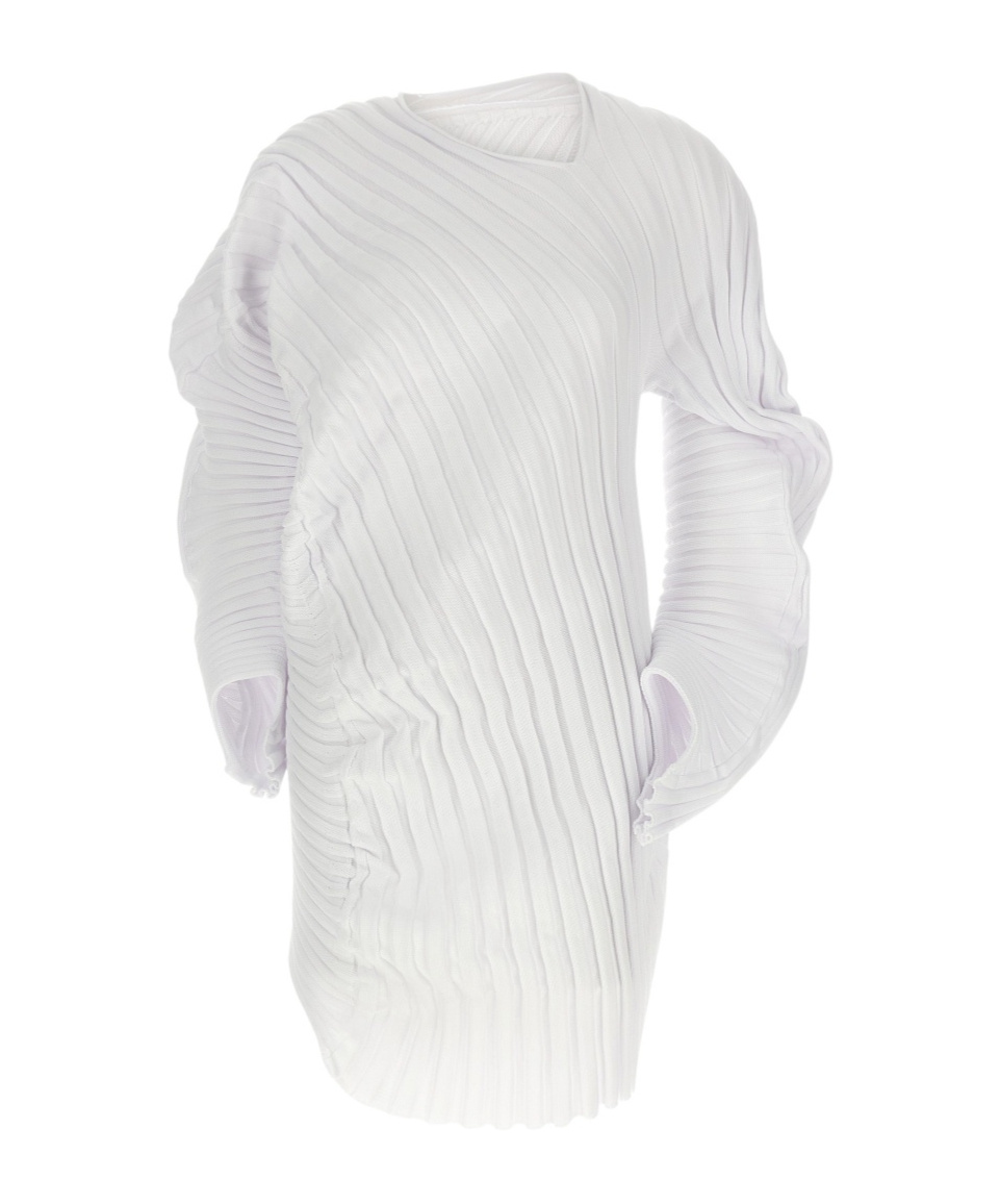 Issey Miyake Asymmetric Cardigan In White