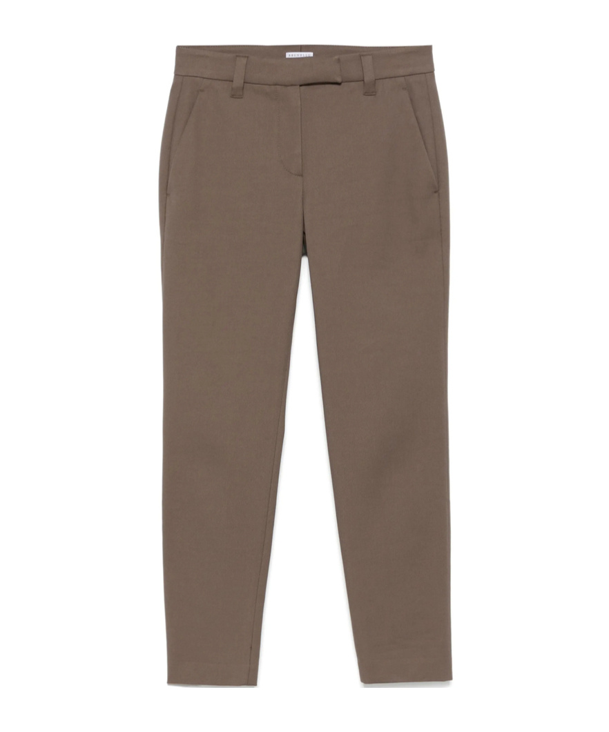 Brunello Cucinelli Green Pants In Brown
