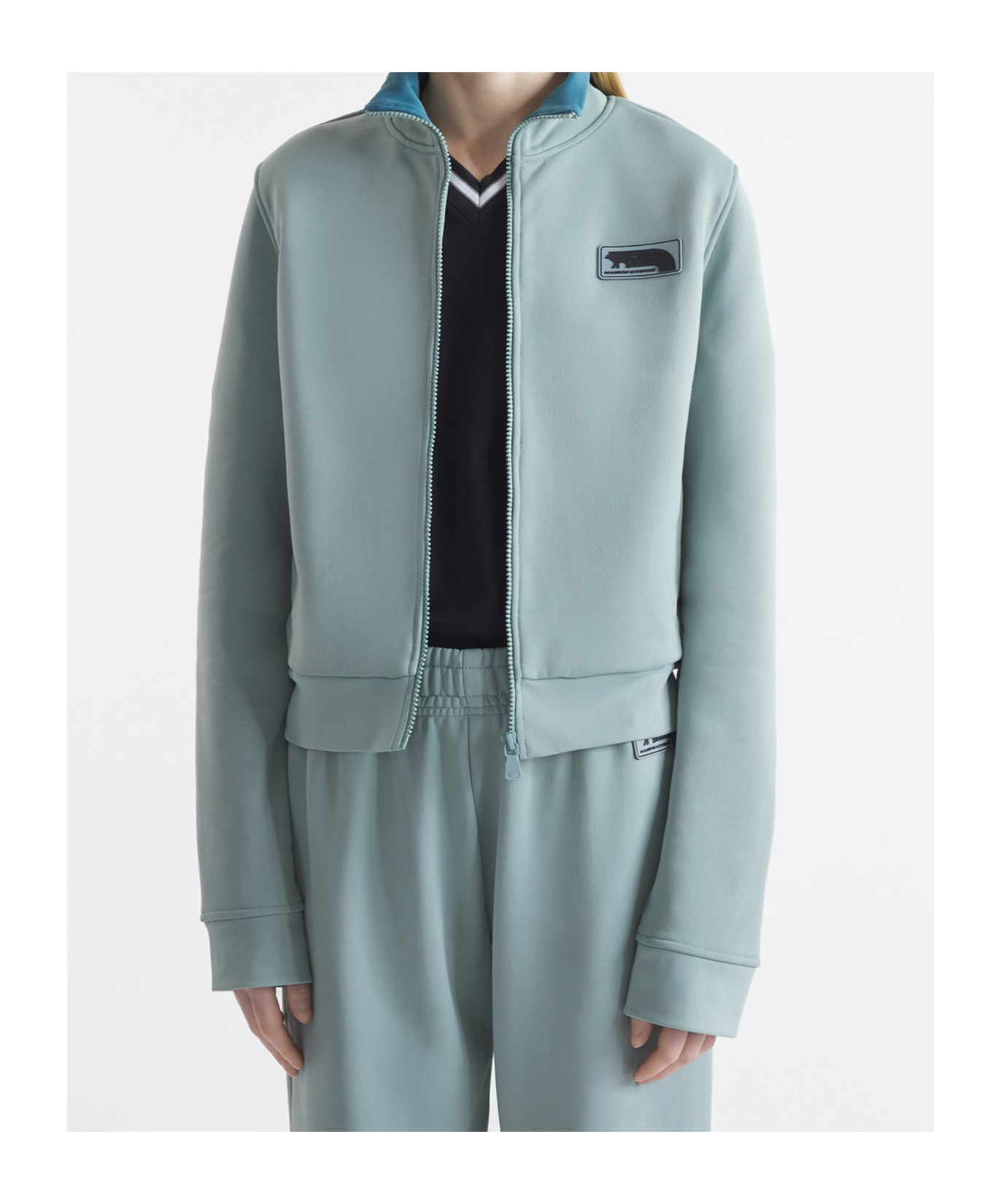 Maison Kitsuné Long-sleeved Casual Jacket In Green