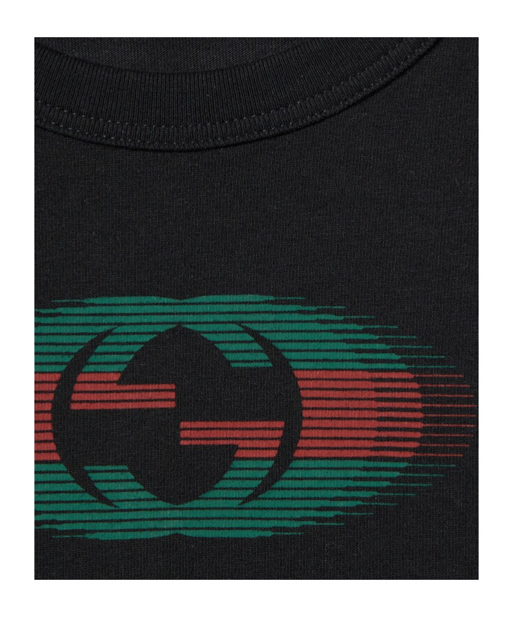 Gucci Mens Black Mc Brand-print Crew-neck Regular-fit Cotton-jersey T-shirt In Black