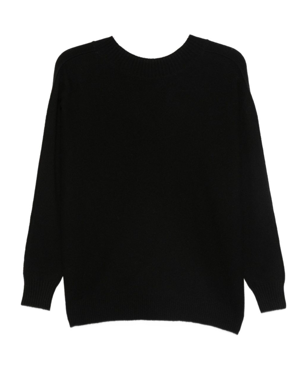 D Exterior V-neck Sweater In Black