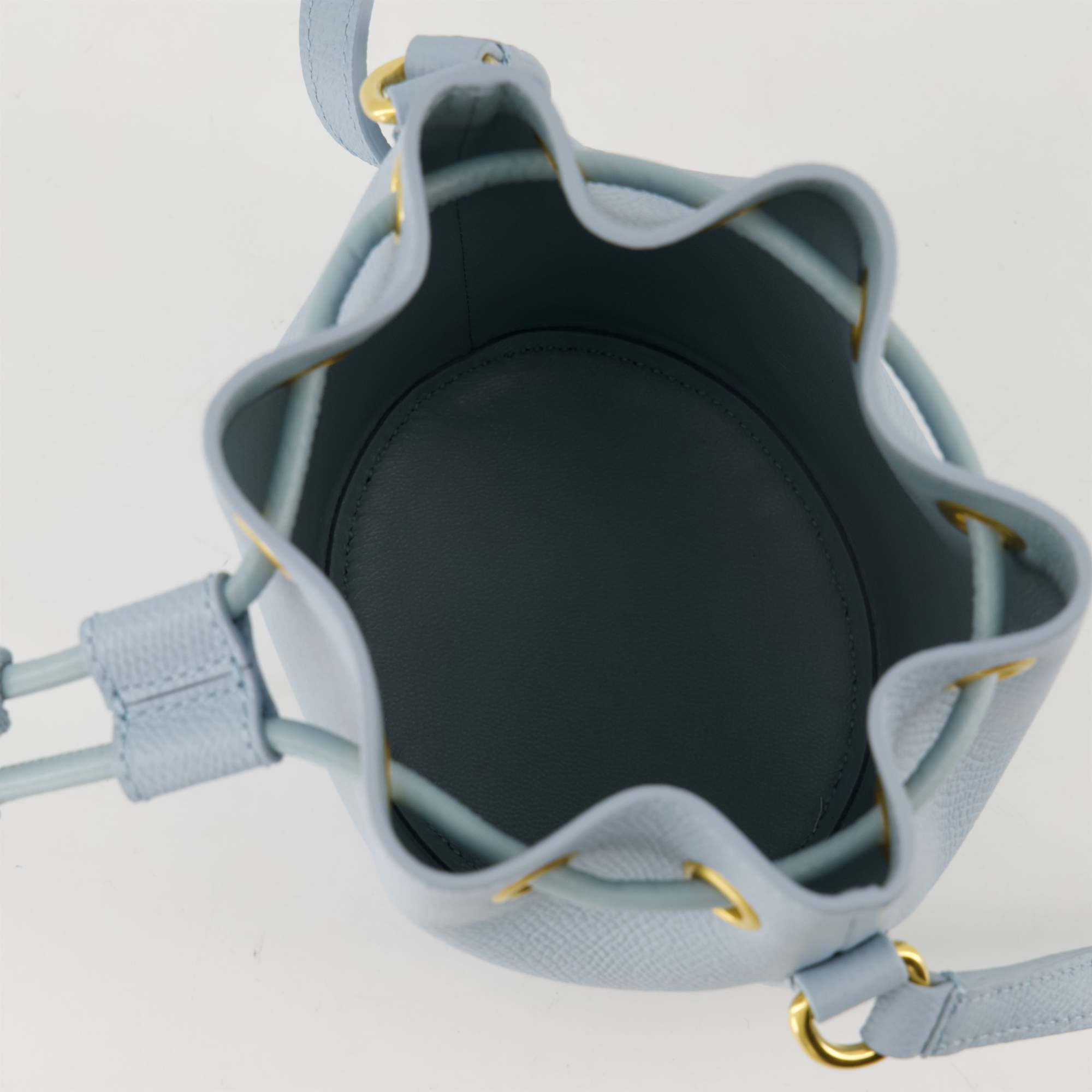 Valentino Vlogo Plaque Drawstring Bucket Bag In Gray