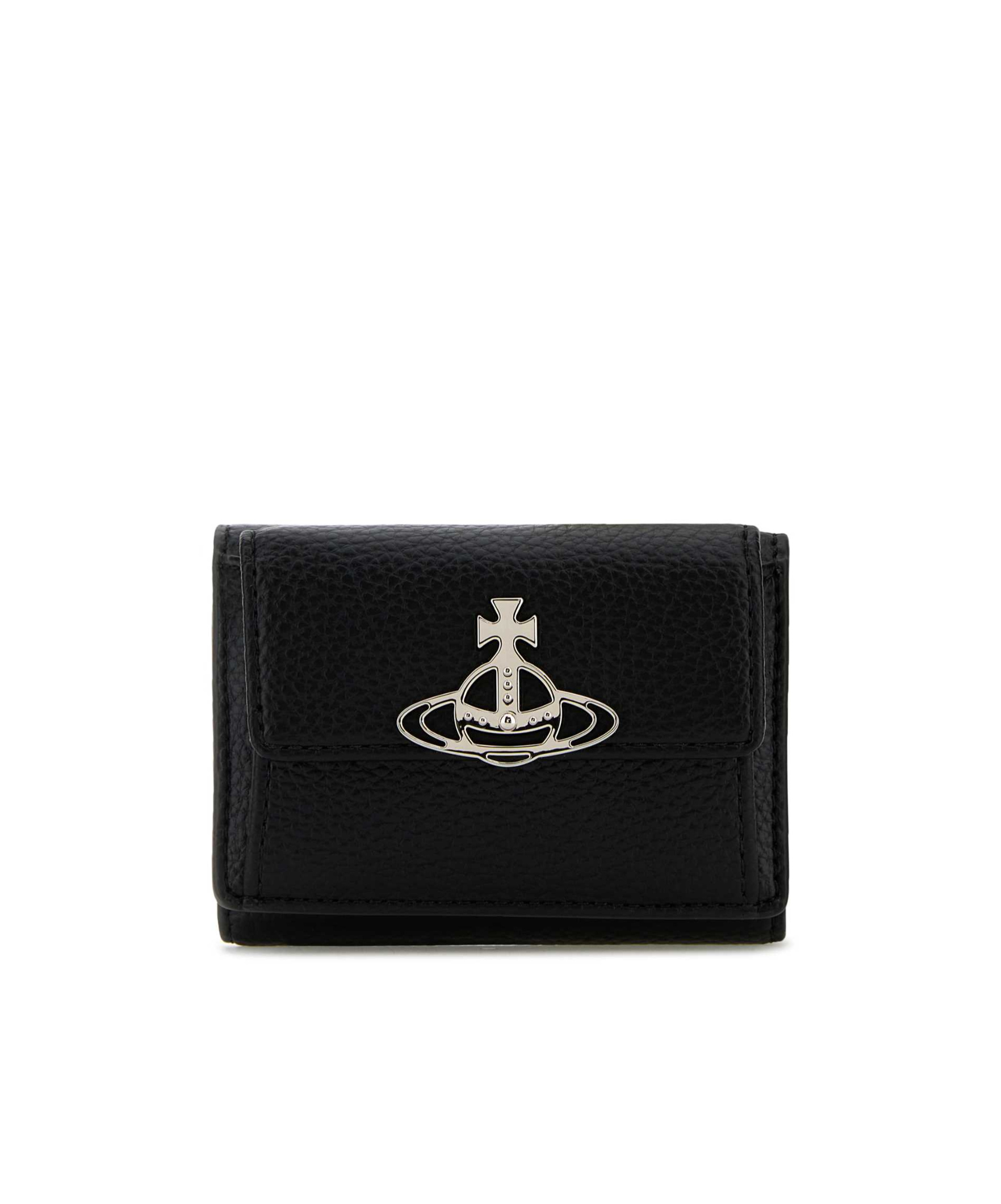 Shop Vivienne Westwood Orb-plaque Flap Purse In Black