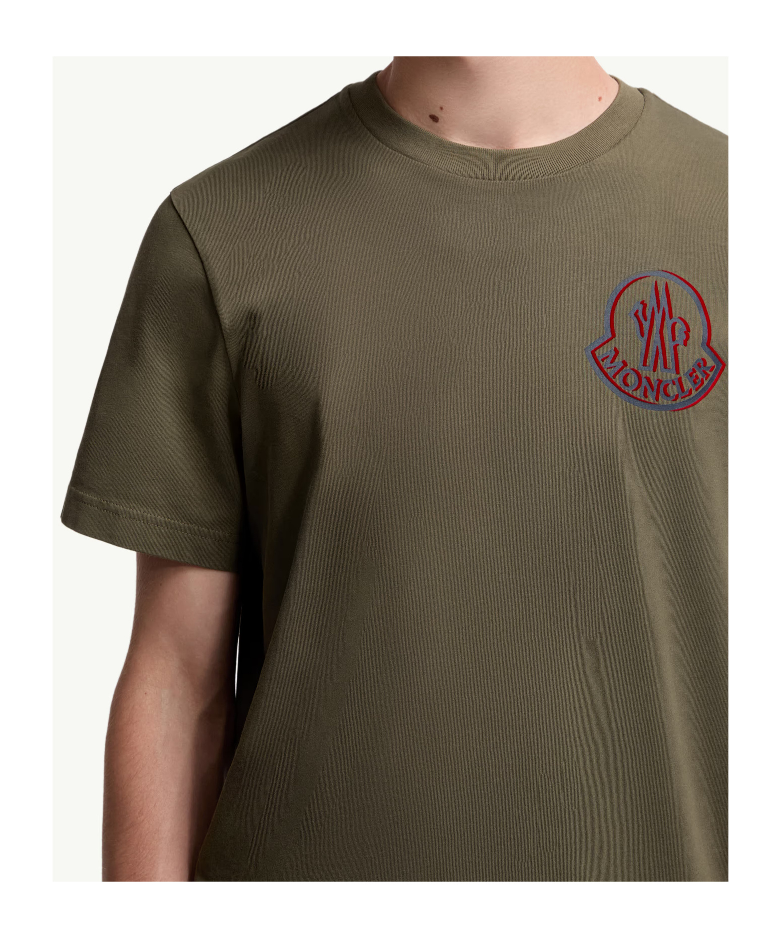 Moncler Logo Patch Crew Neck T-shirt In Green