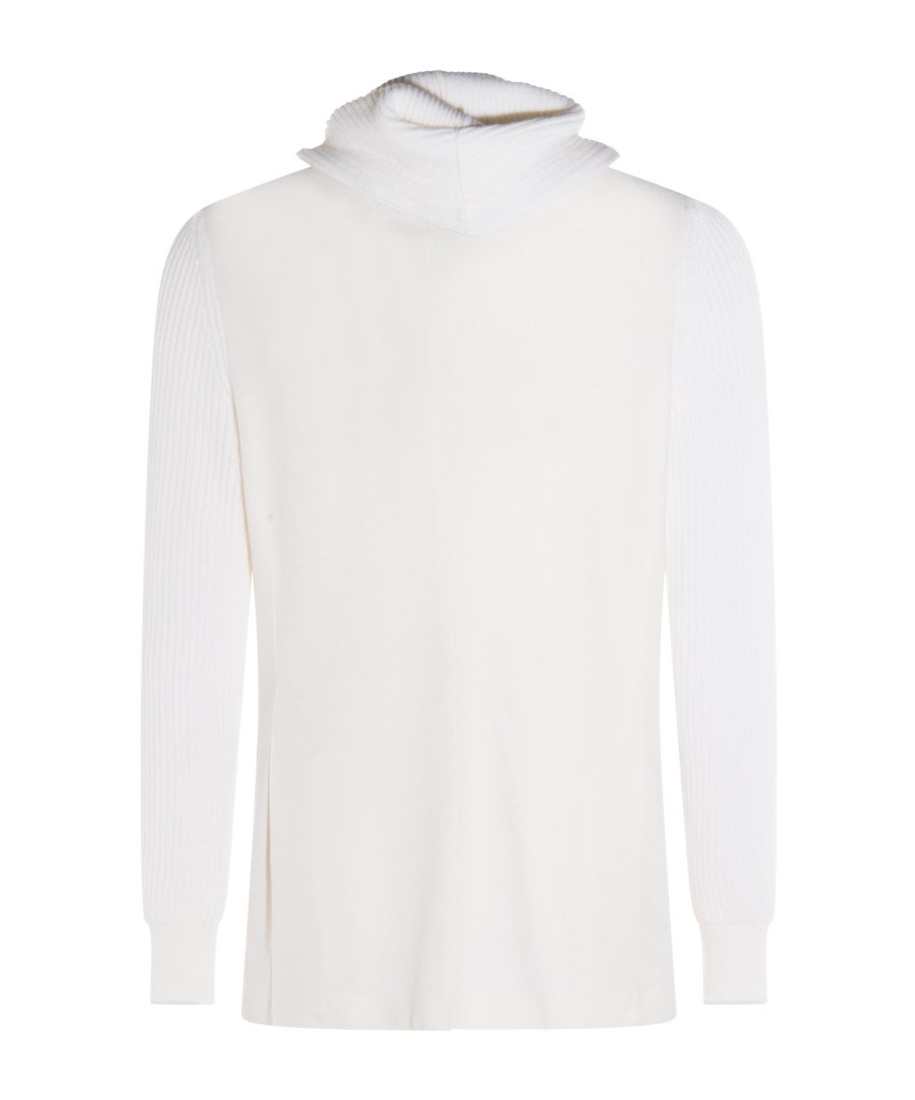 Eleventy Hooded Blazer With Front Pockets And Ribbed Sleeves In White