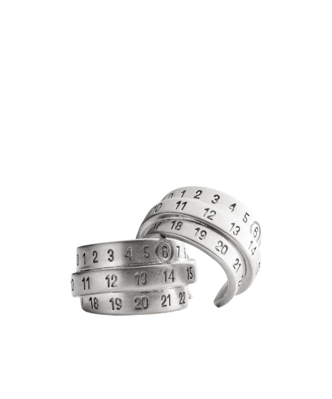 Mm6 Maison Margiela Triple Logo Numeric Signature Earring In Gray