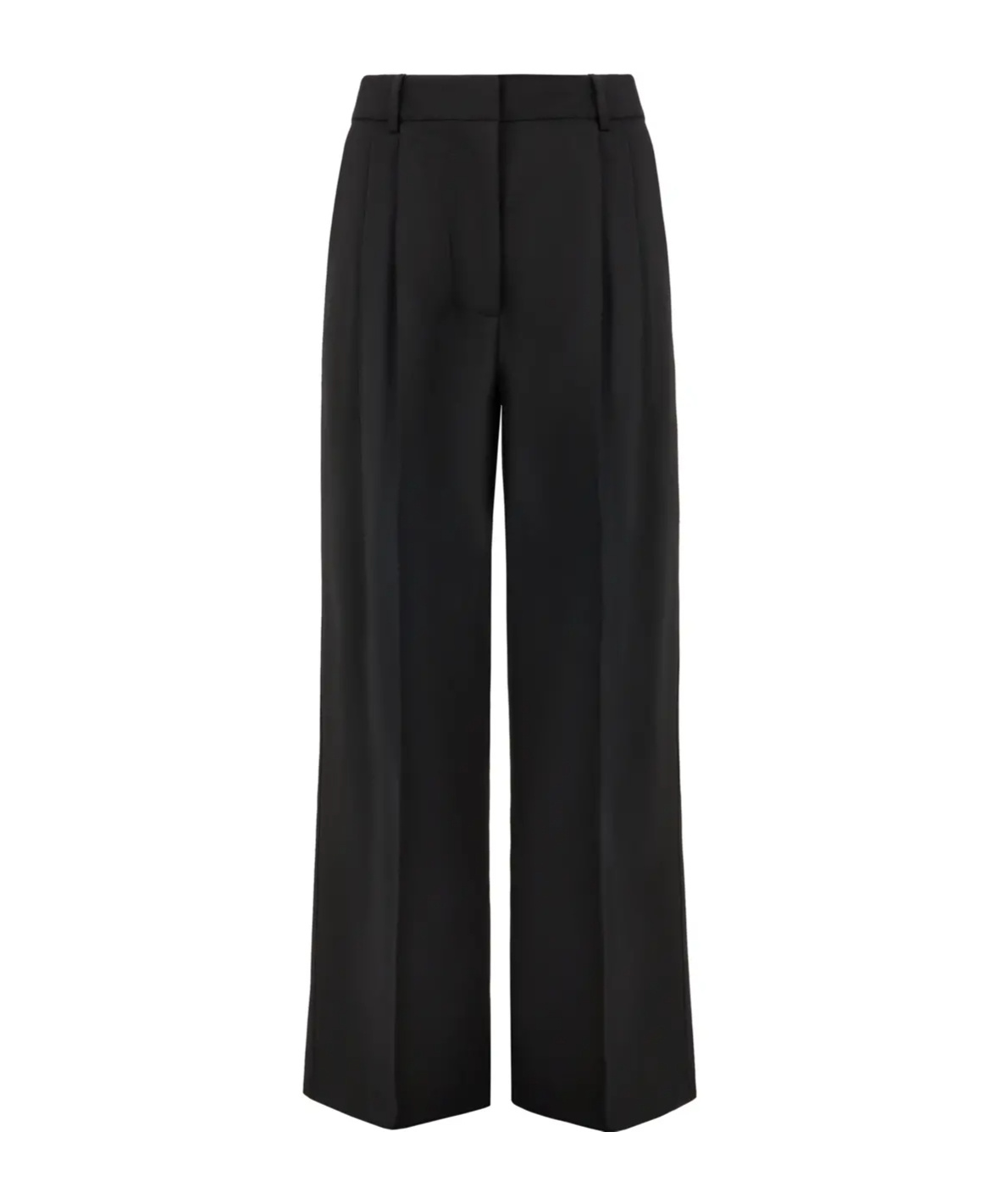 P.a.r.o.s.h Black Pants With High Waist And Front Pences In Wool Stretch Woman In Black