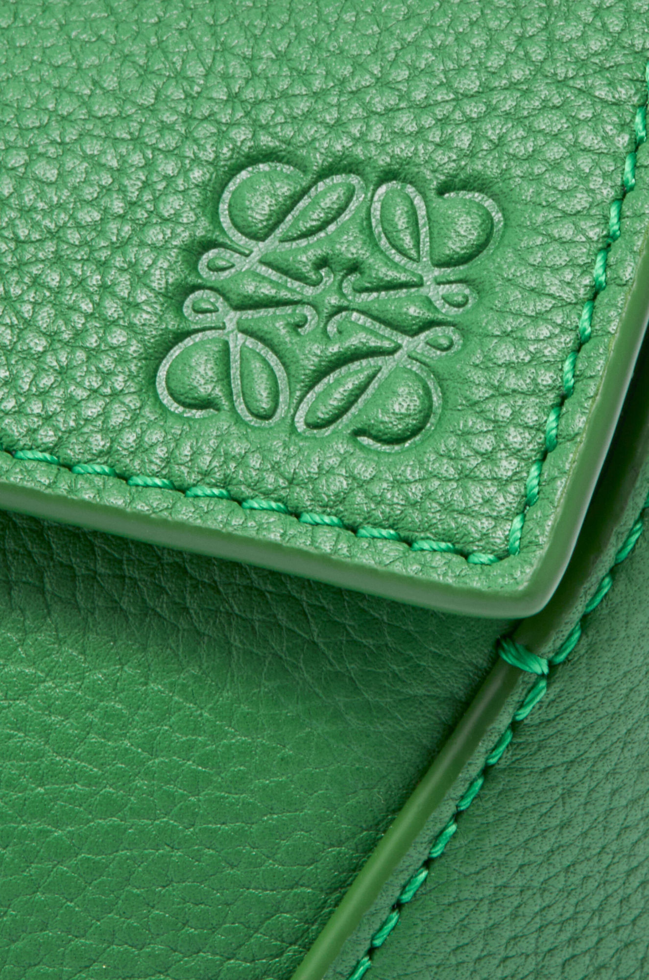 Loewe Mini Puzzle Shoulder Bag In Green