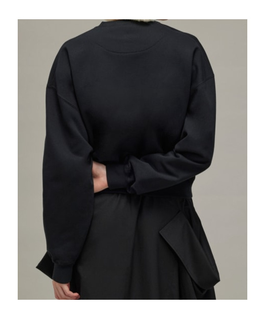 Y-3 Stretch Cotton Oversized Sweater With Crew Neck In Black